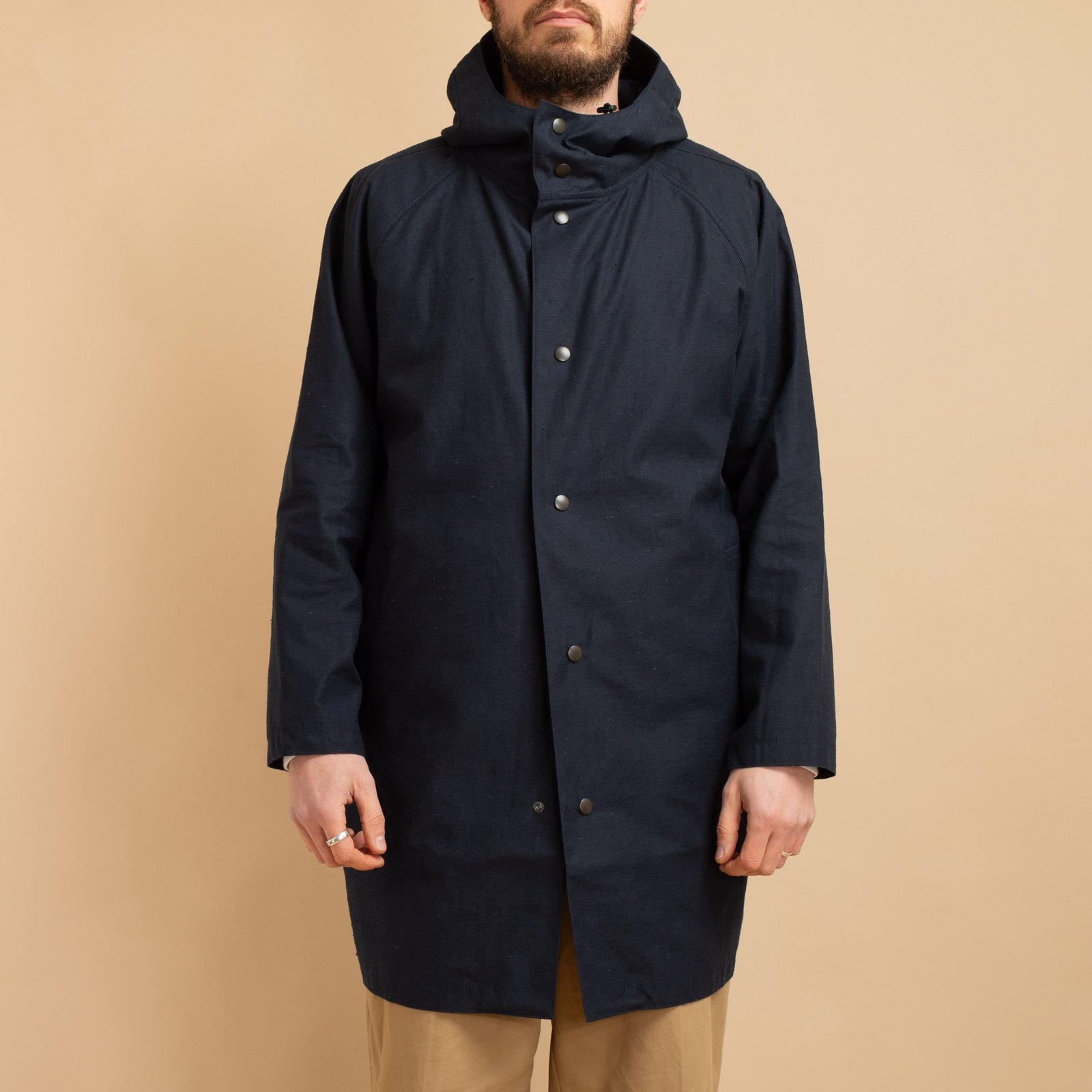 Back Nep Hoody Coat Dark Navy