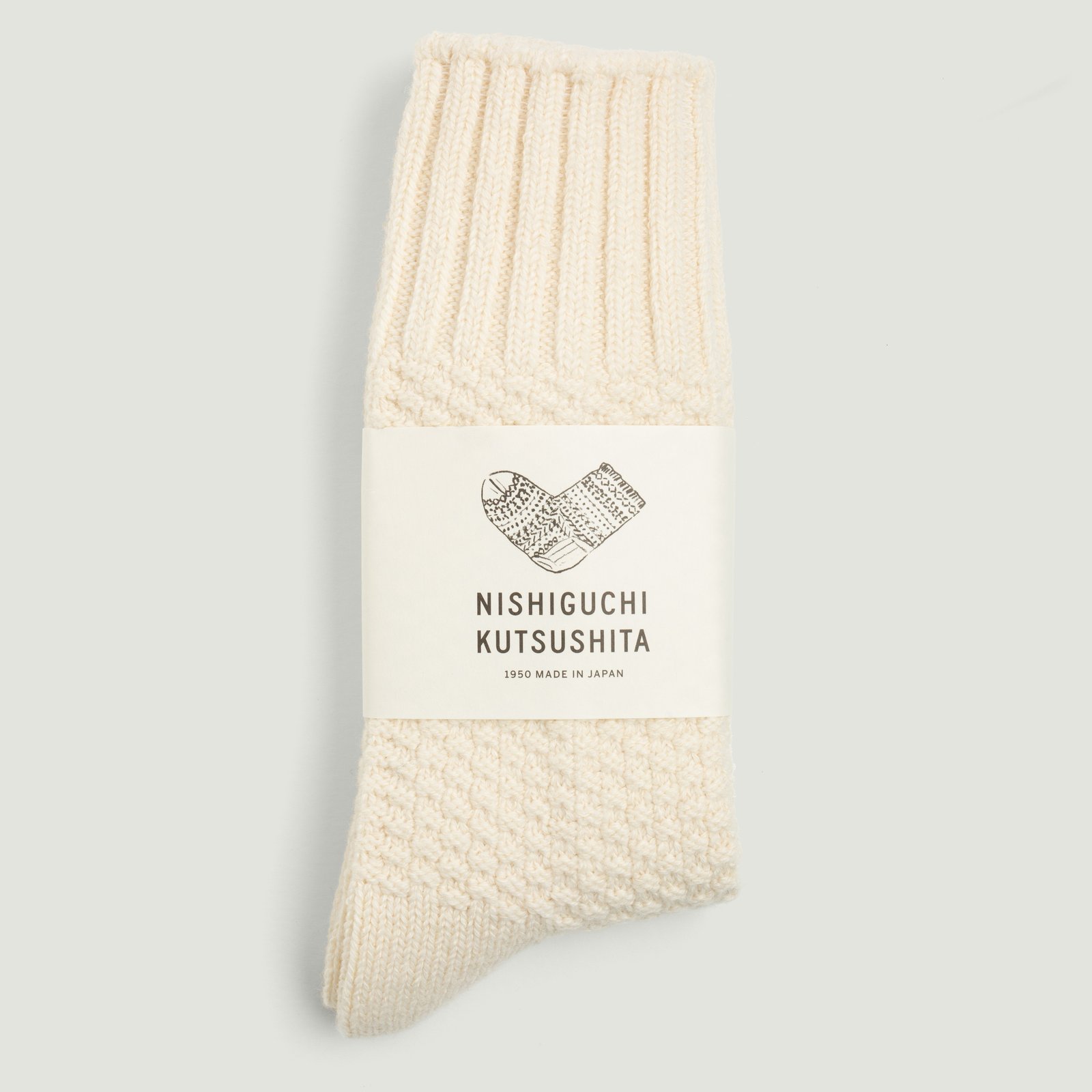 Wool Cotton Boots Socks Ivory