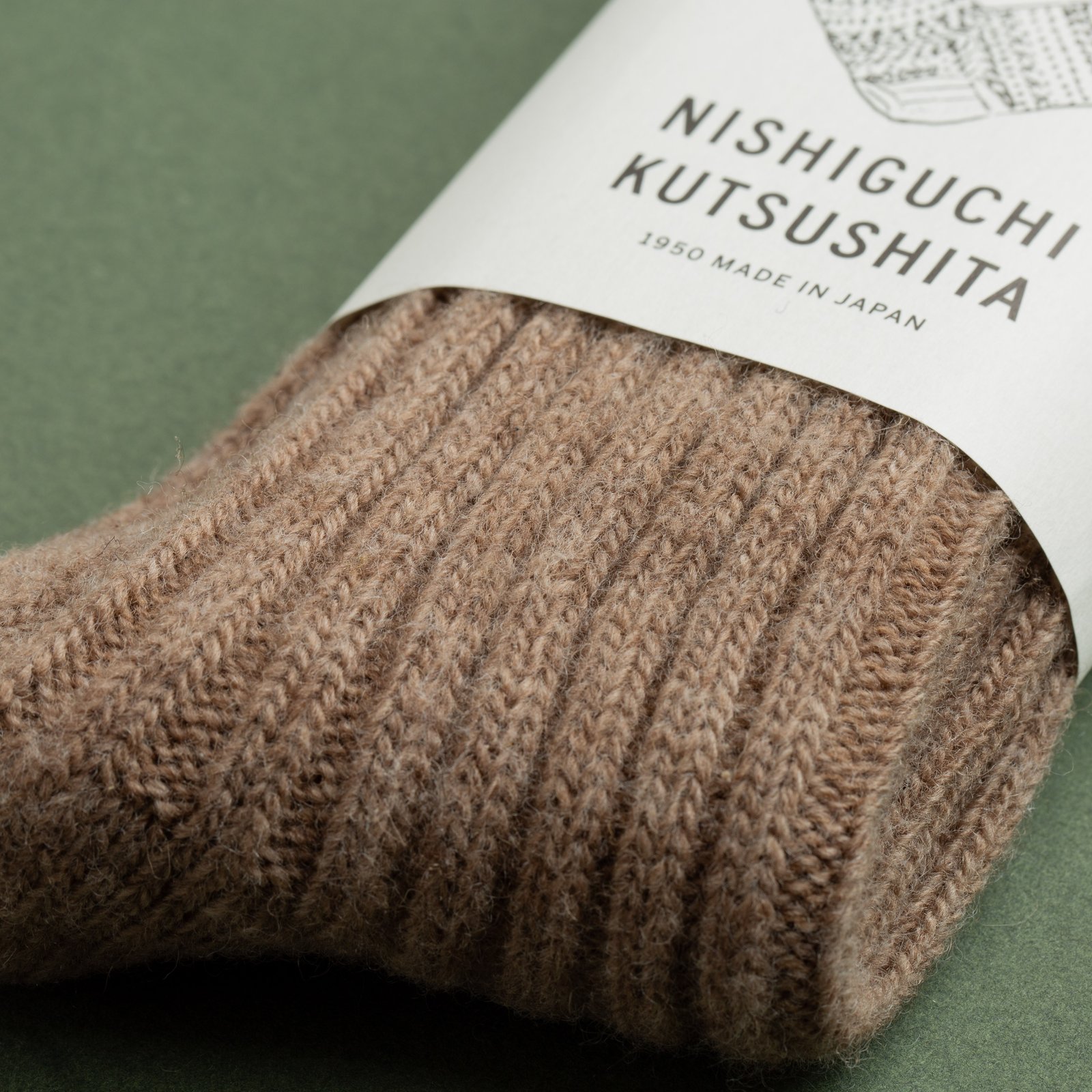 Wool Ribbed Socks Beige