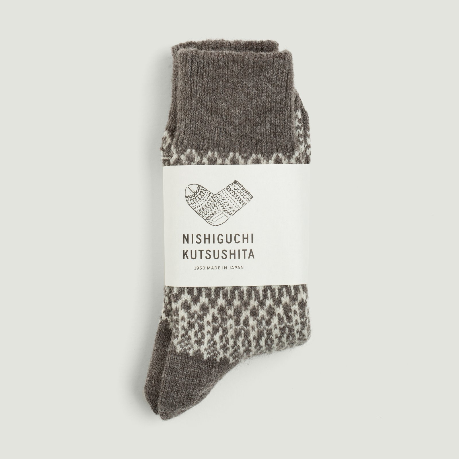 Wool Jacquard Socks Gray