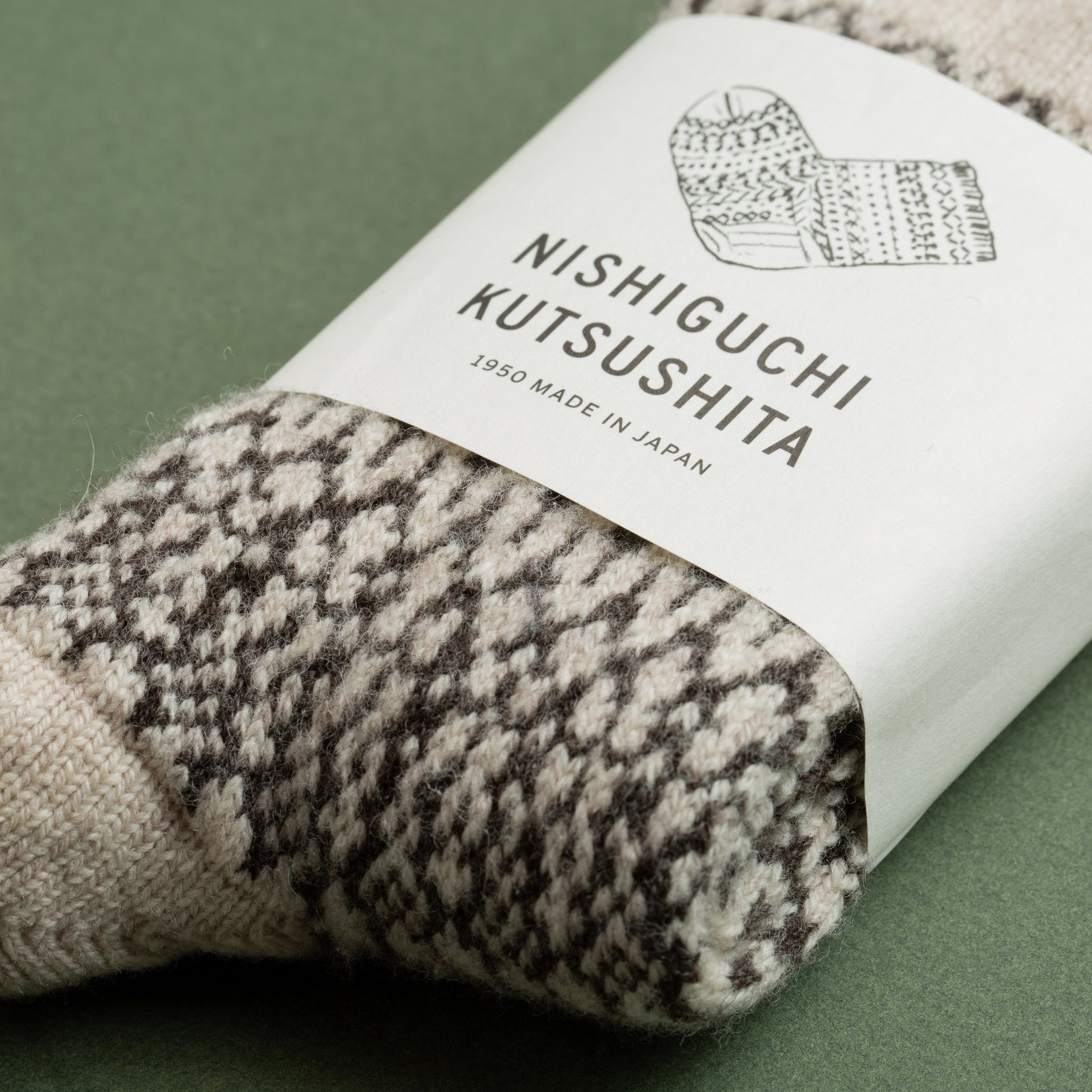 Wool Jacquard Socks Oatmeal