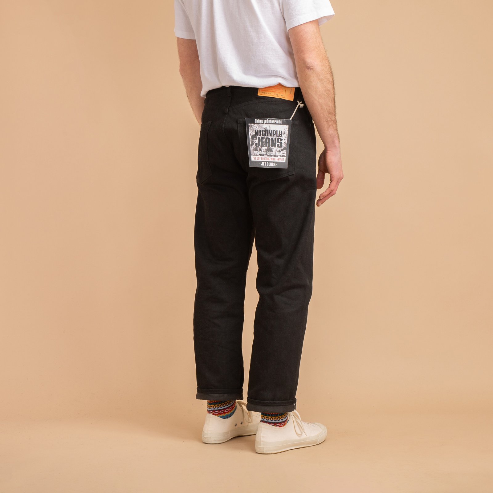 "NO COMPLY" Regular 13.5oz Jet Black Selvedge Denim