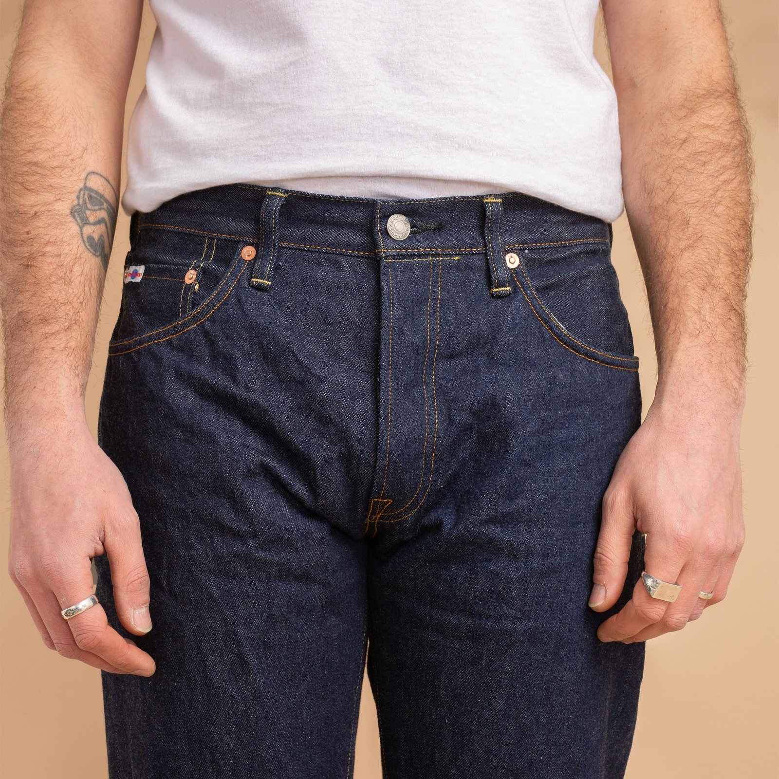 SD-808 15oz Relax Tapered Natural Indigo Selvedge Denim