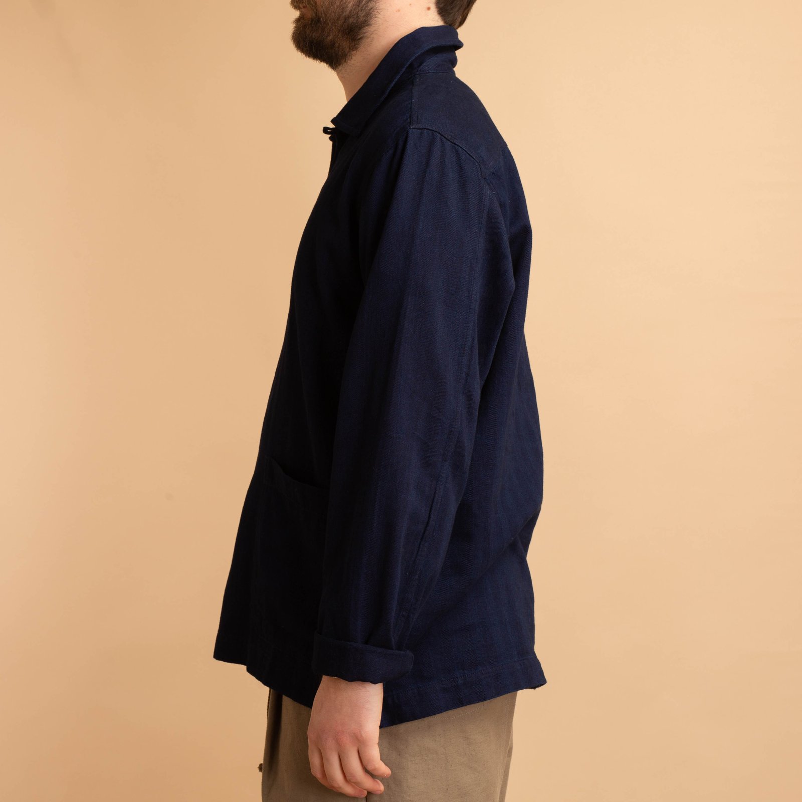 UNIVERSAL WORKS / Smock Overshirt Indigo Herringbone Denim