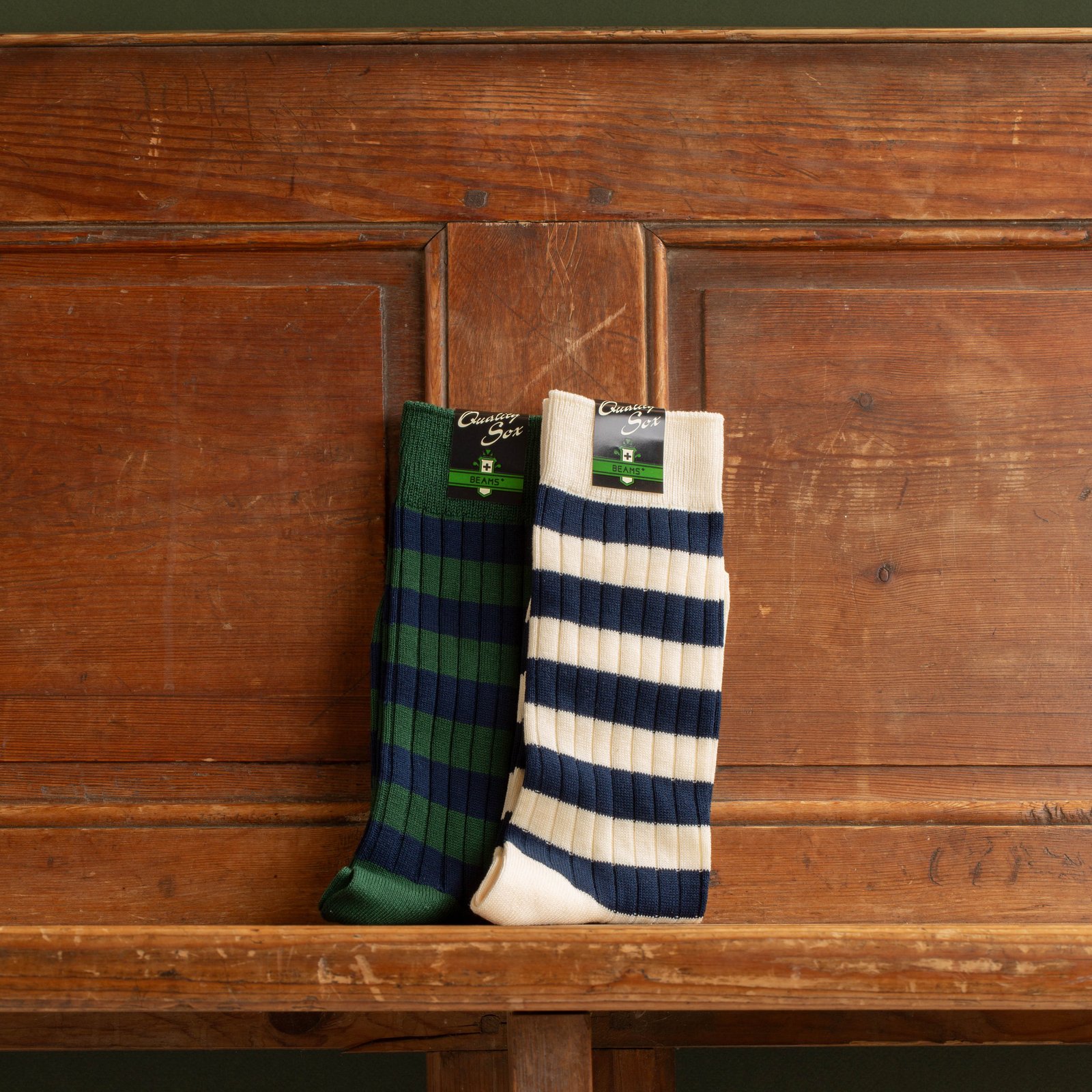 Rib Stripe Socks Green