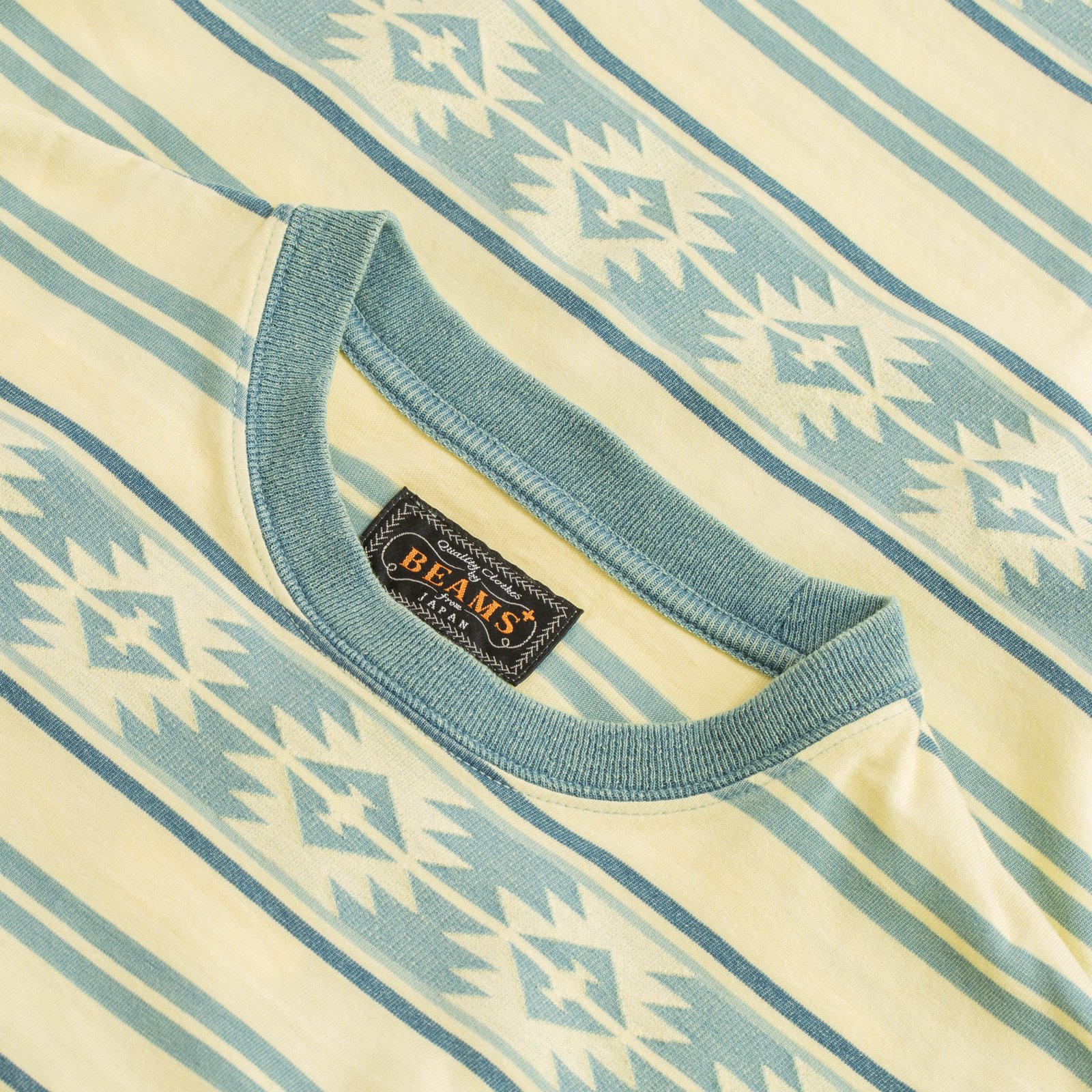 Pocket Tee Indigo Jacquard Stripe Yellow