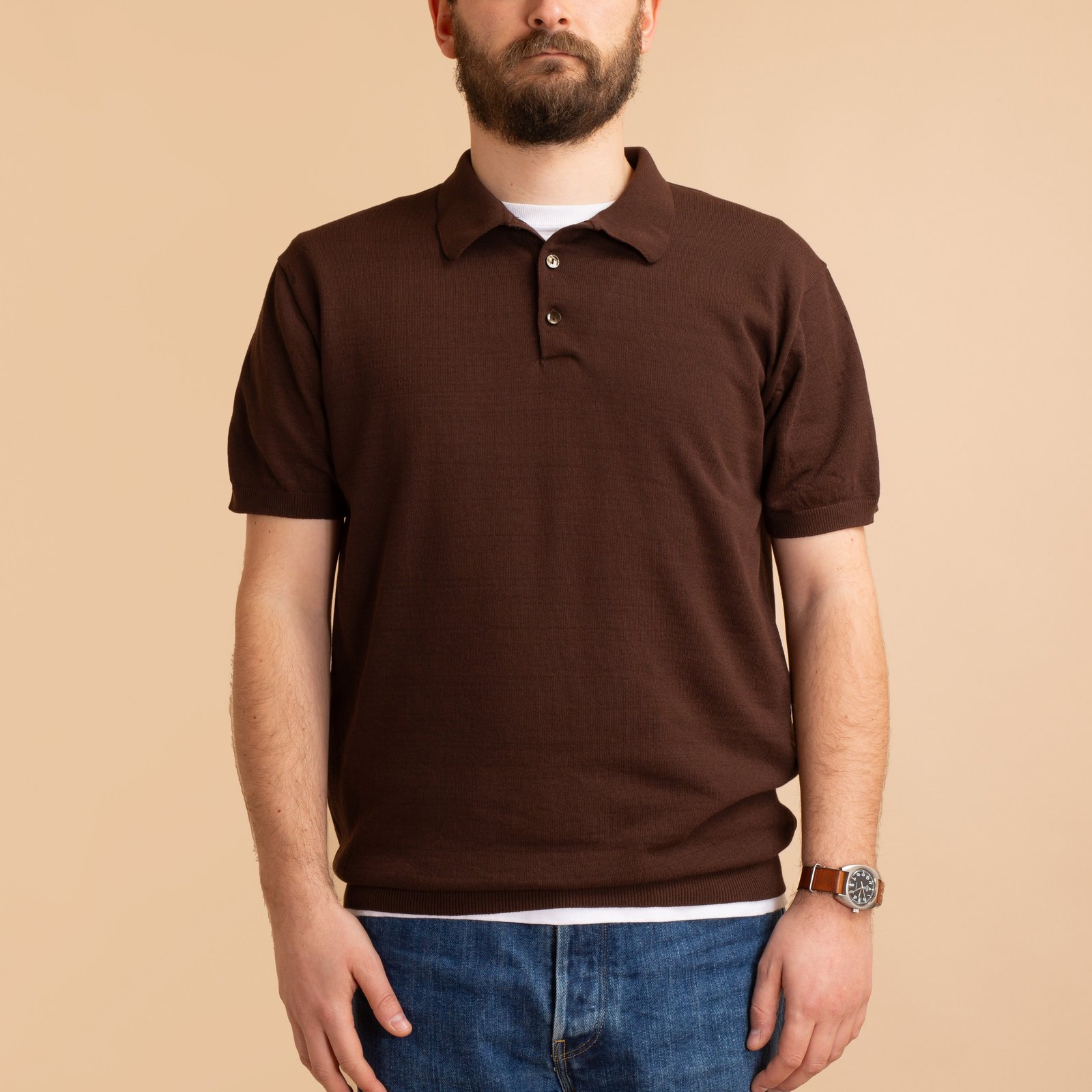 Ice Cotton Turtleneck Brown