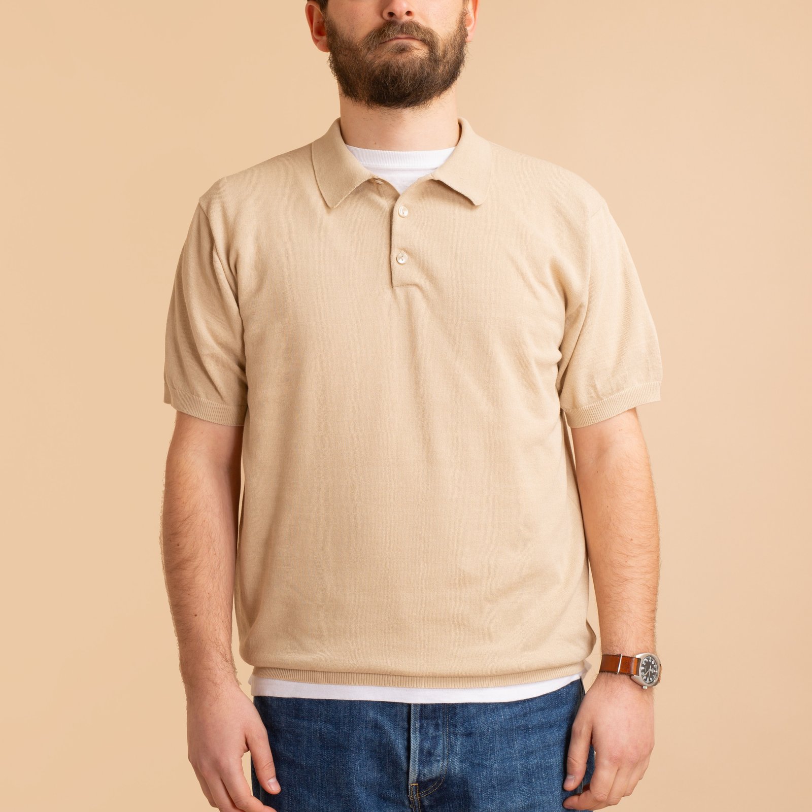 Ice Cotton Turtleneck Latte Beige