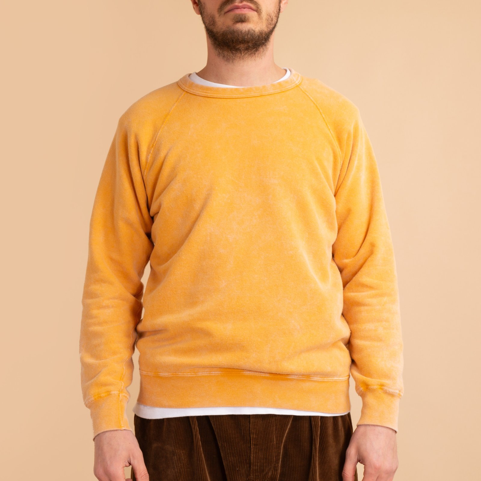 Raglan Crew Sweat Vintage Dye Mustard