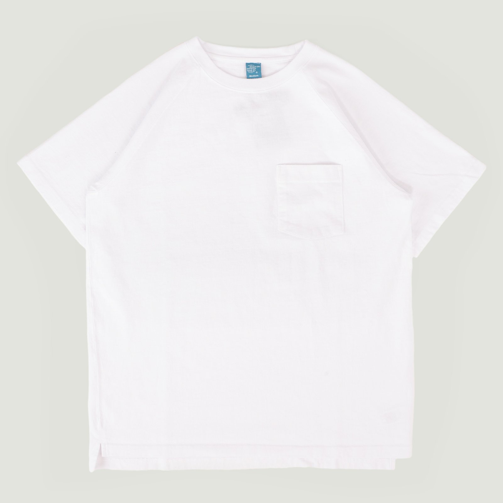 S/S Heavy Raglan Pocket Tee White