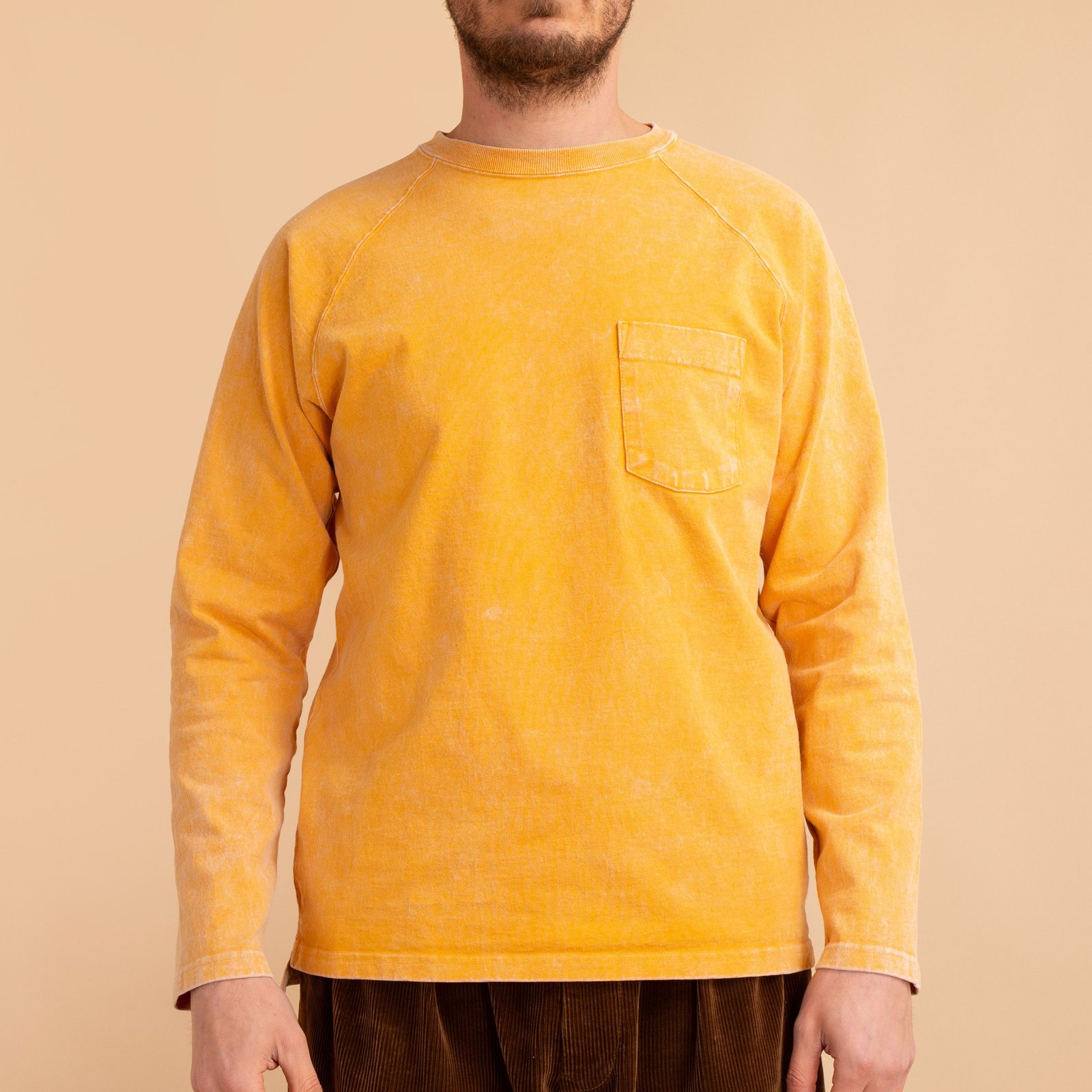 L/S Heavy Raglan Pocket Tee VD-Mustard