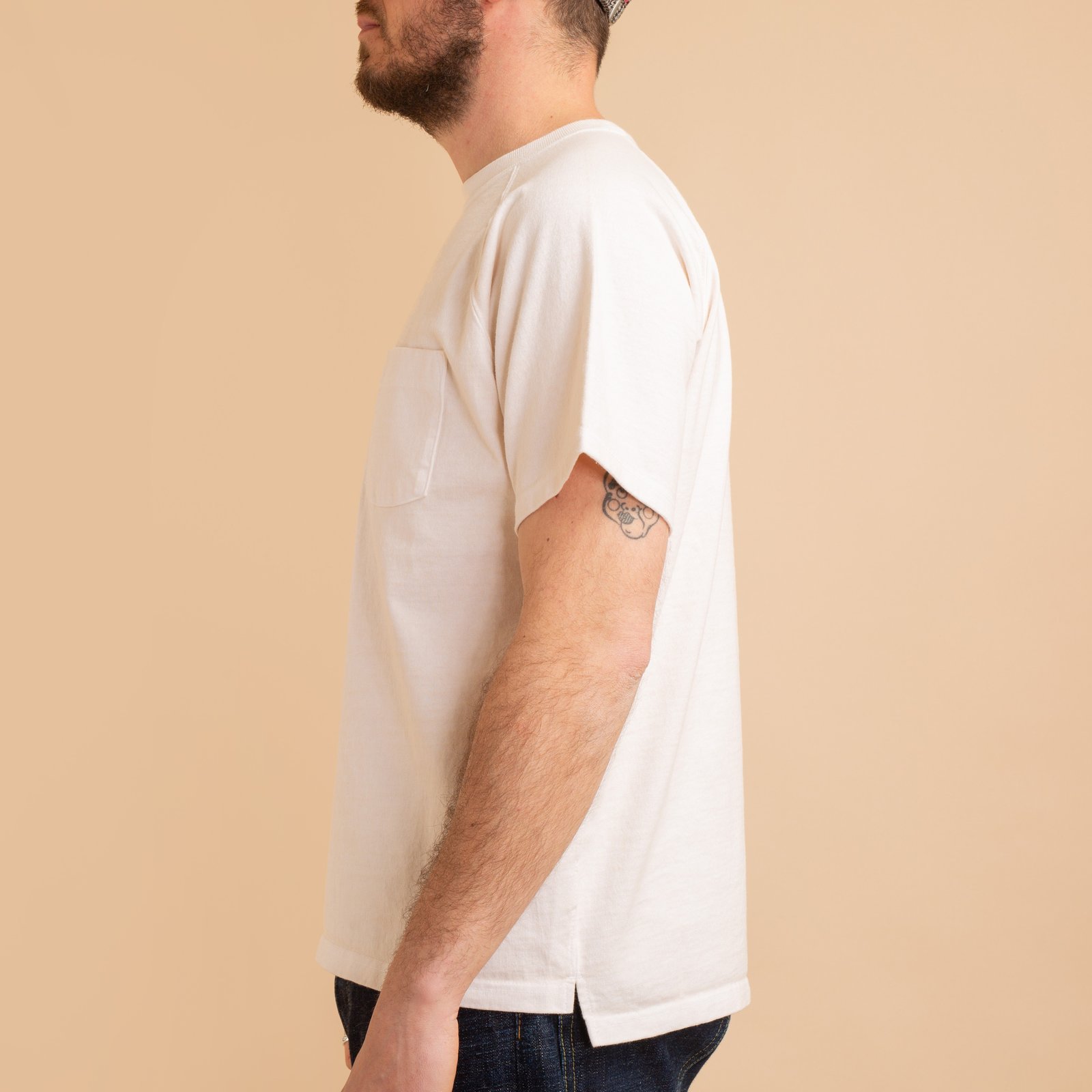 S/S Heavy Raglan Pocket Tee P-Natural