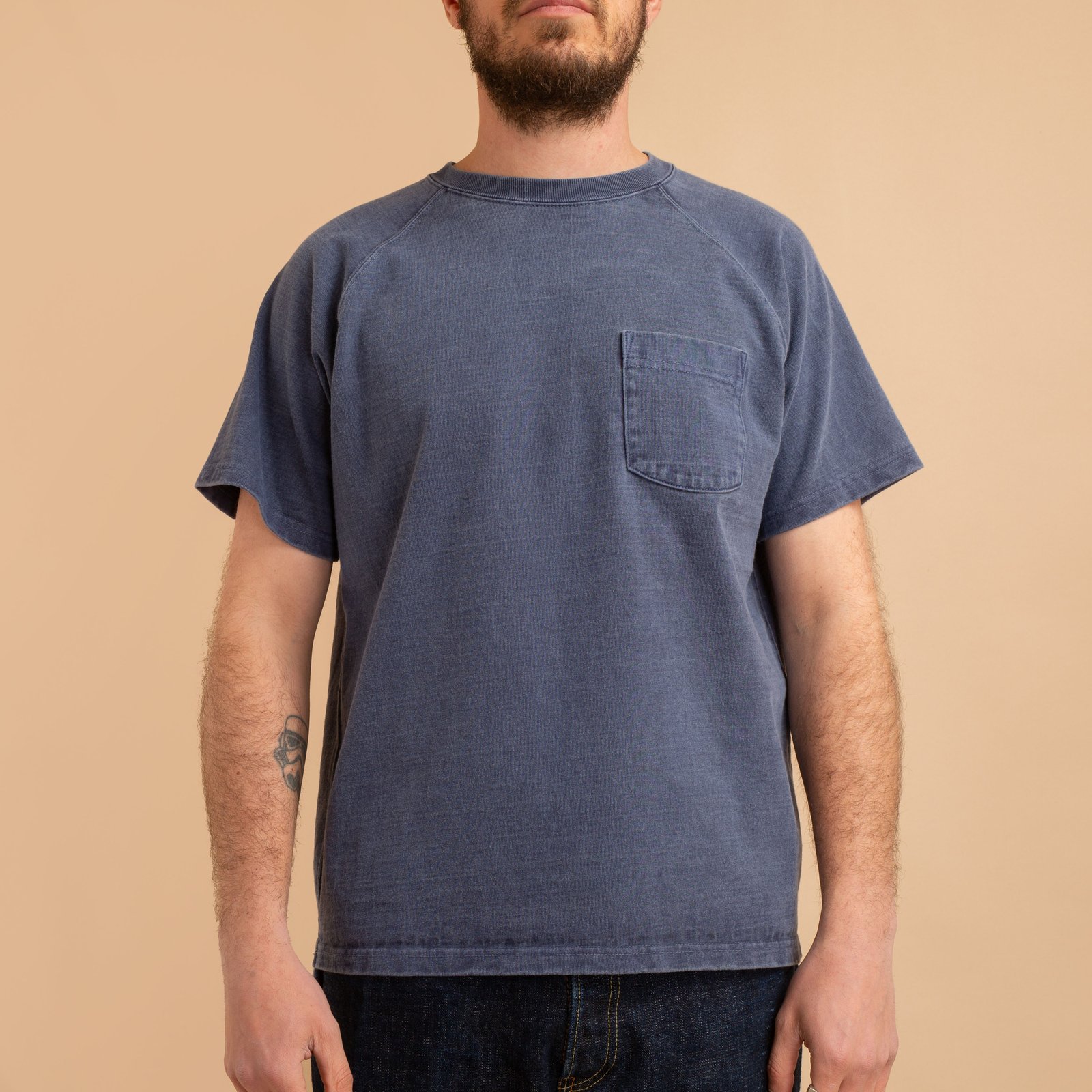 S/S Heavy Raglan Pocket Tee P-Navy