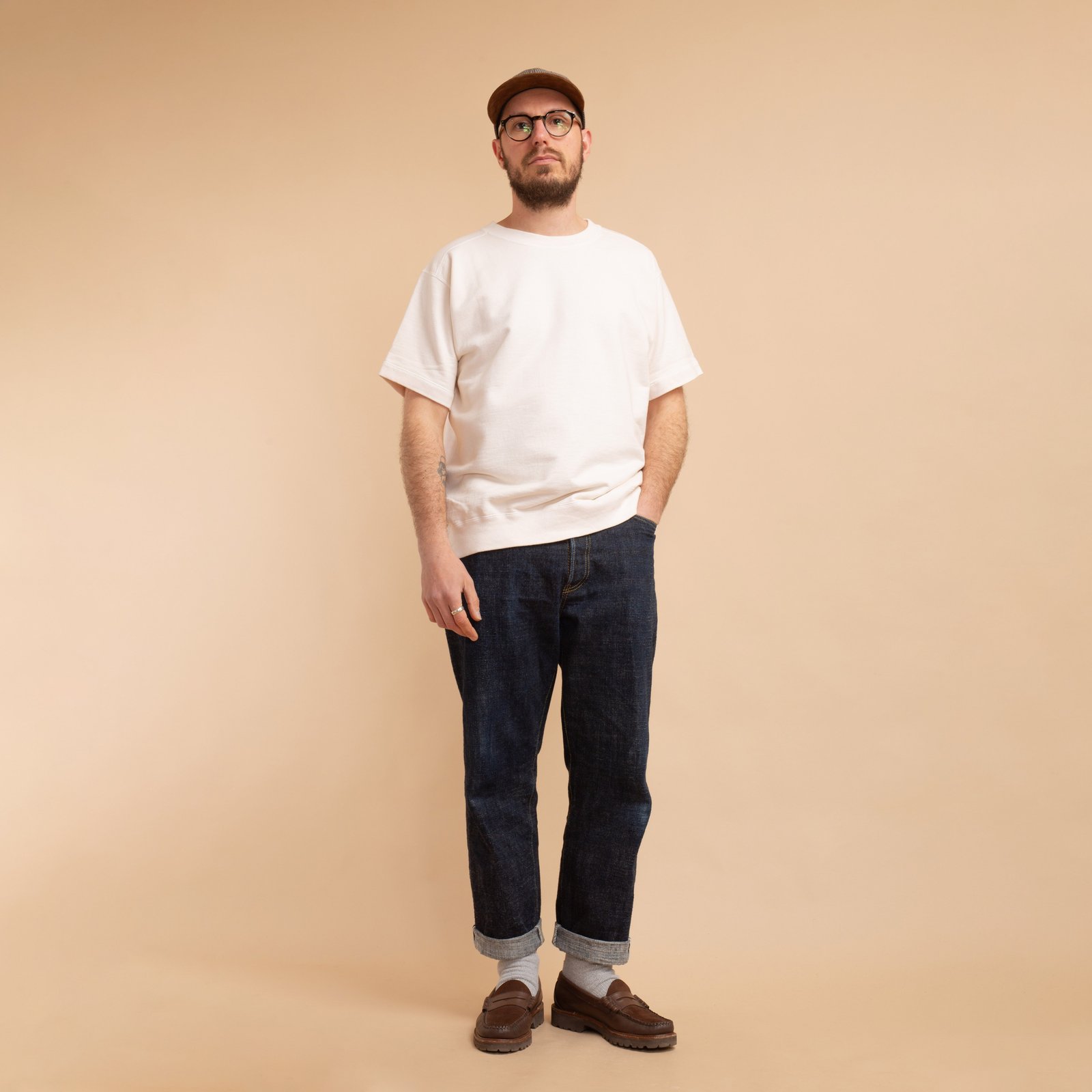 Short Sleeve Terry Shirt in Natural Color