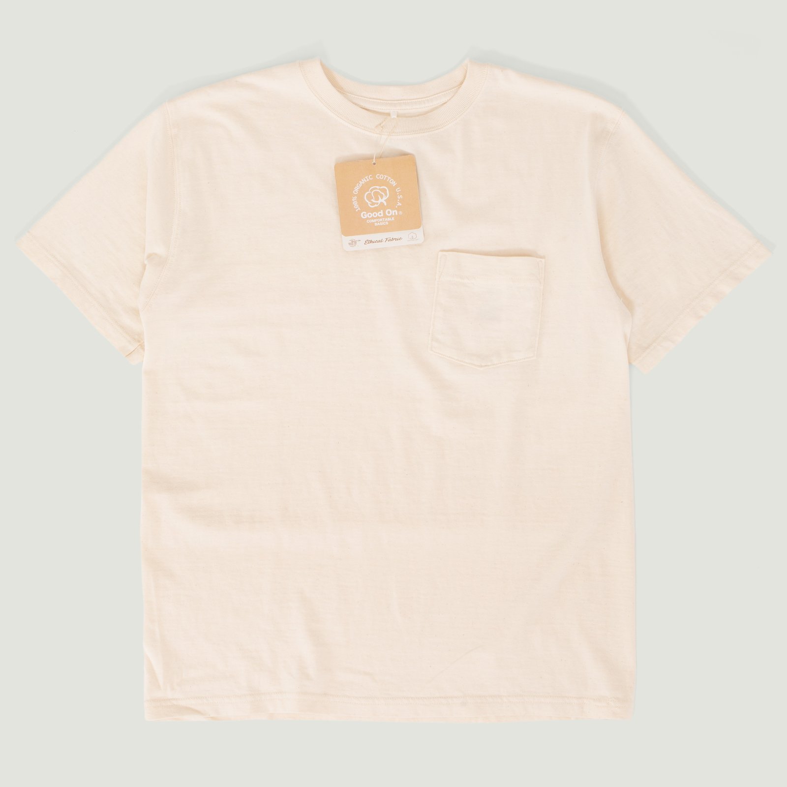 Short Sleeve Pocket T-Shirt Organic Natural