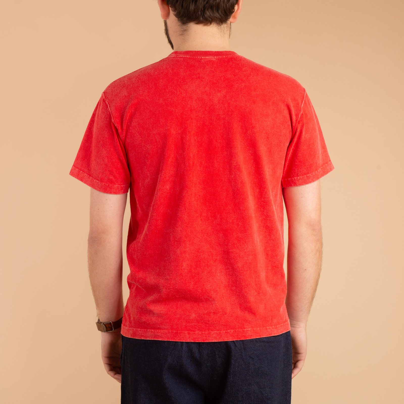 Short Sleeve Crew T-shirt Vintage Dye Red