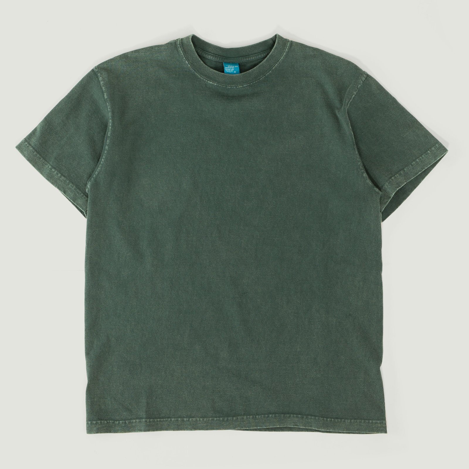 Short Sleeve Crew T-Shirt Vintage Dye Dark Green