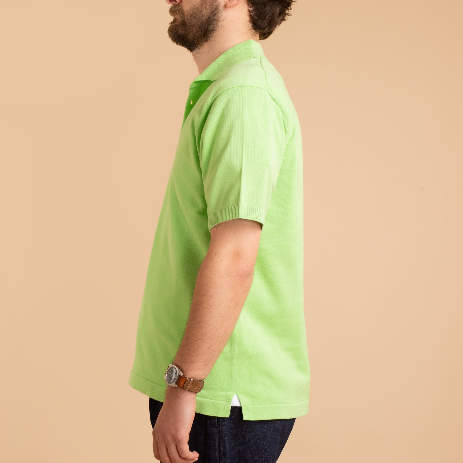 Short Sleeve Knit Polo Green