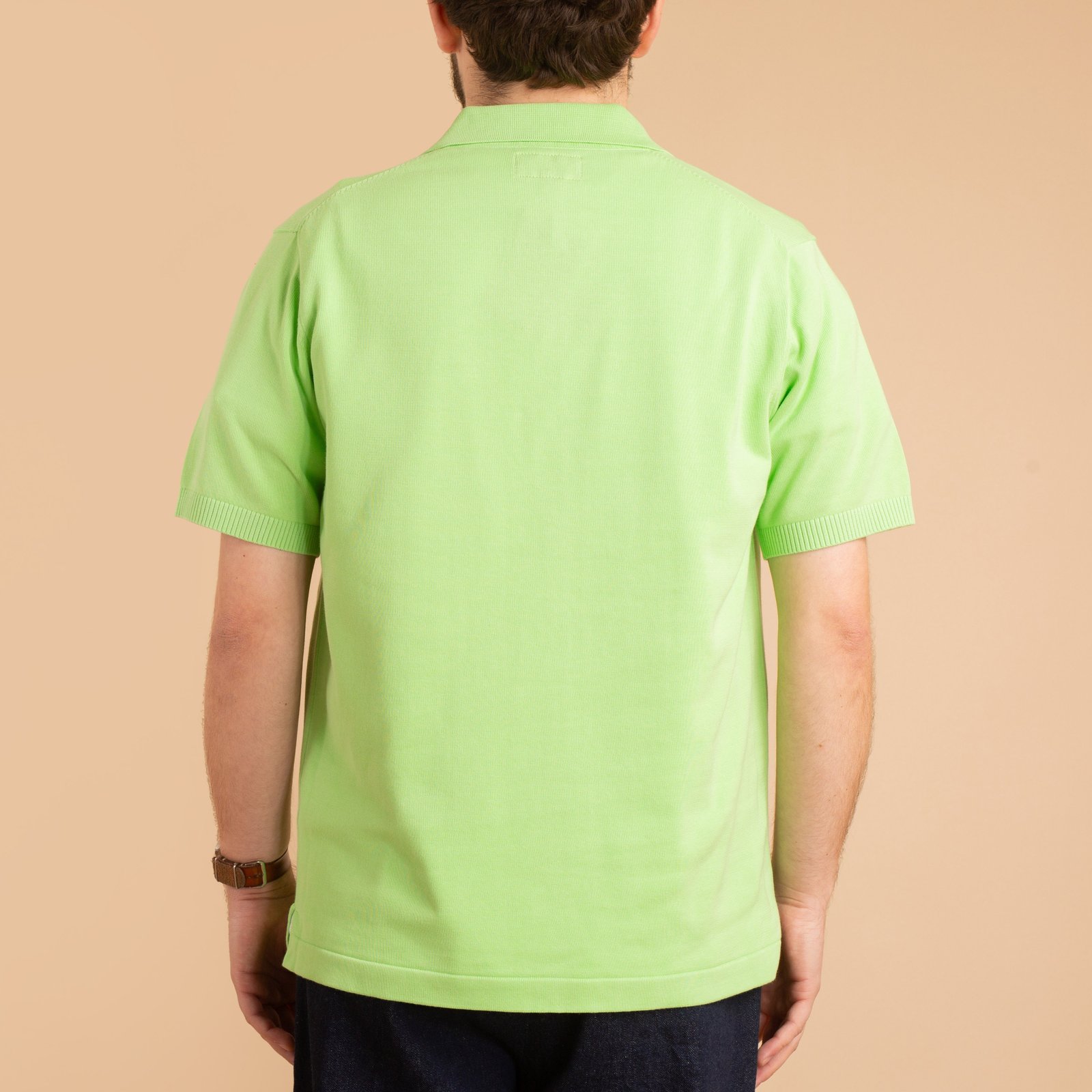 Short Sleeve Knit Polo Green