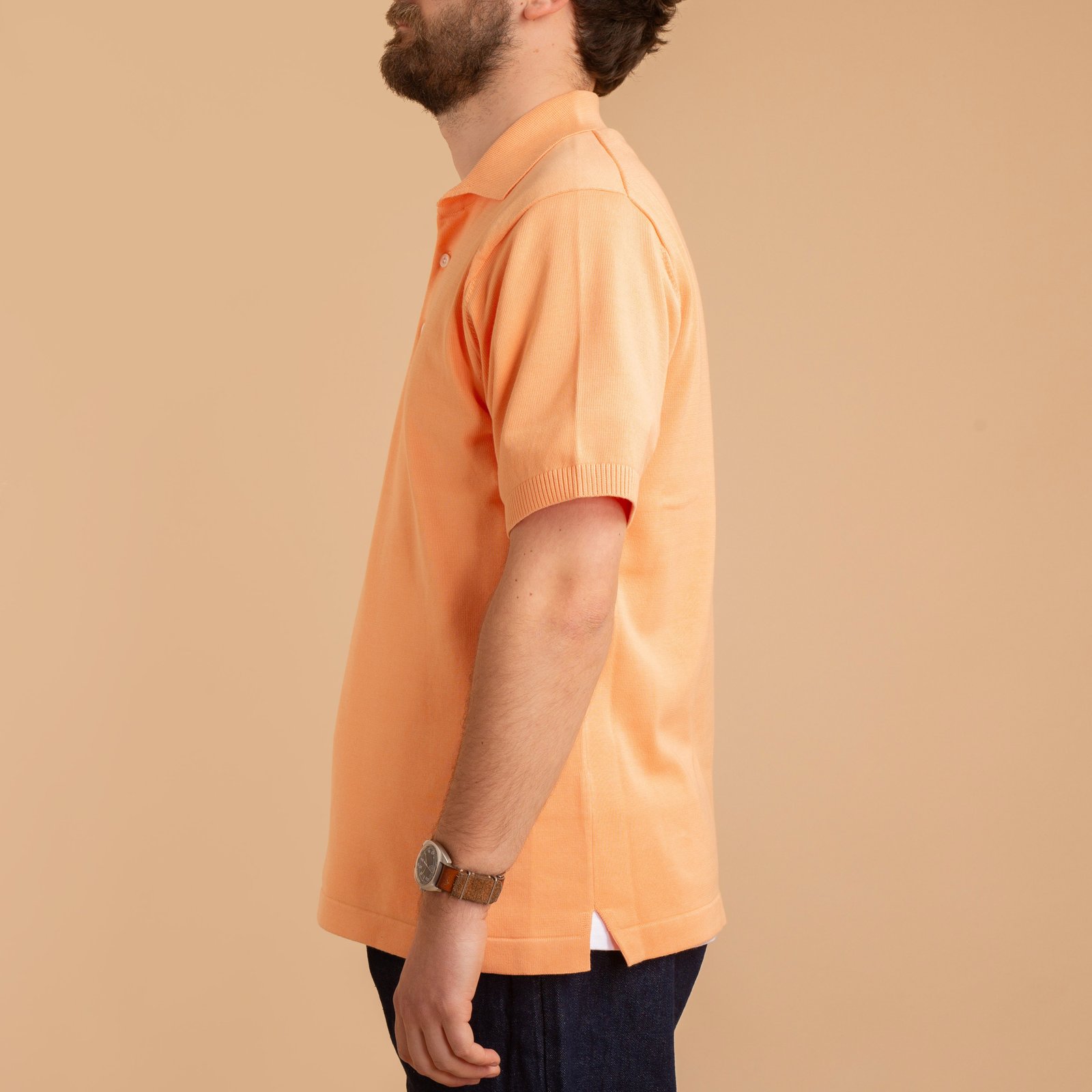 Orange Short Sleeve Knit Polo