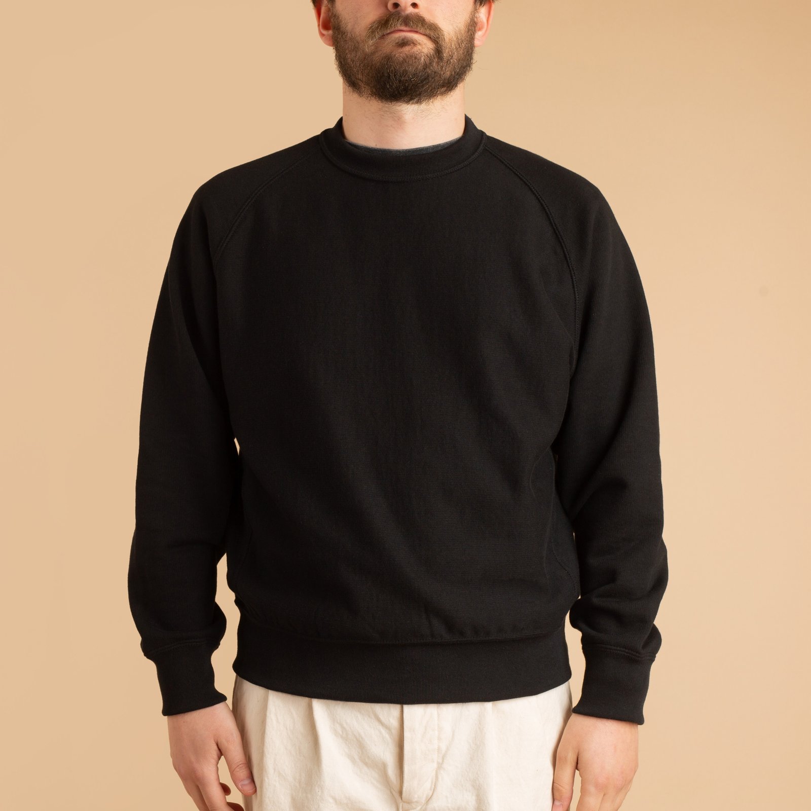 "SURE MFG" Black Spring Terry Crewneck Sweatshirt