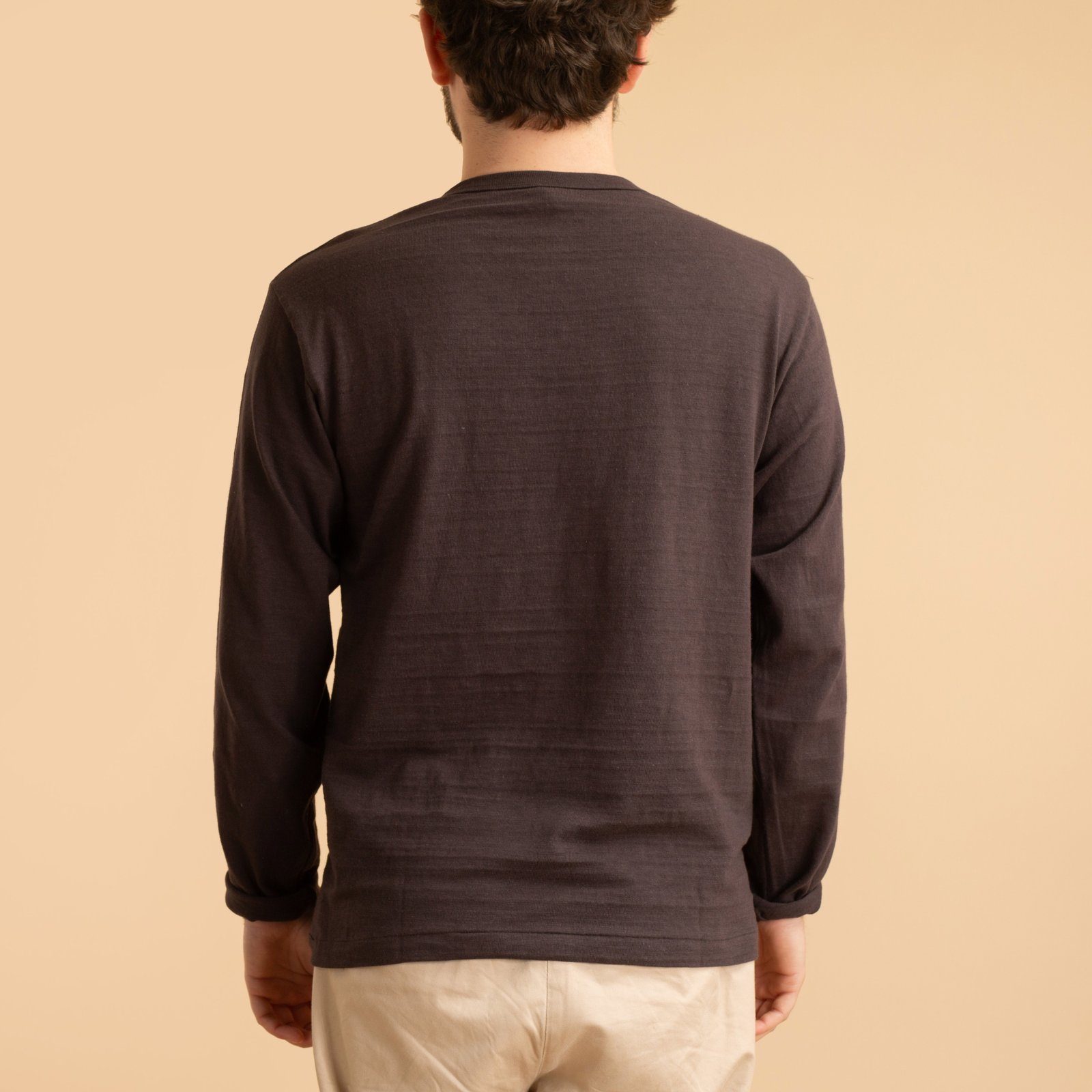 Lot 5907 Long Sleeve Henley Neck T-Shirt Black