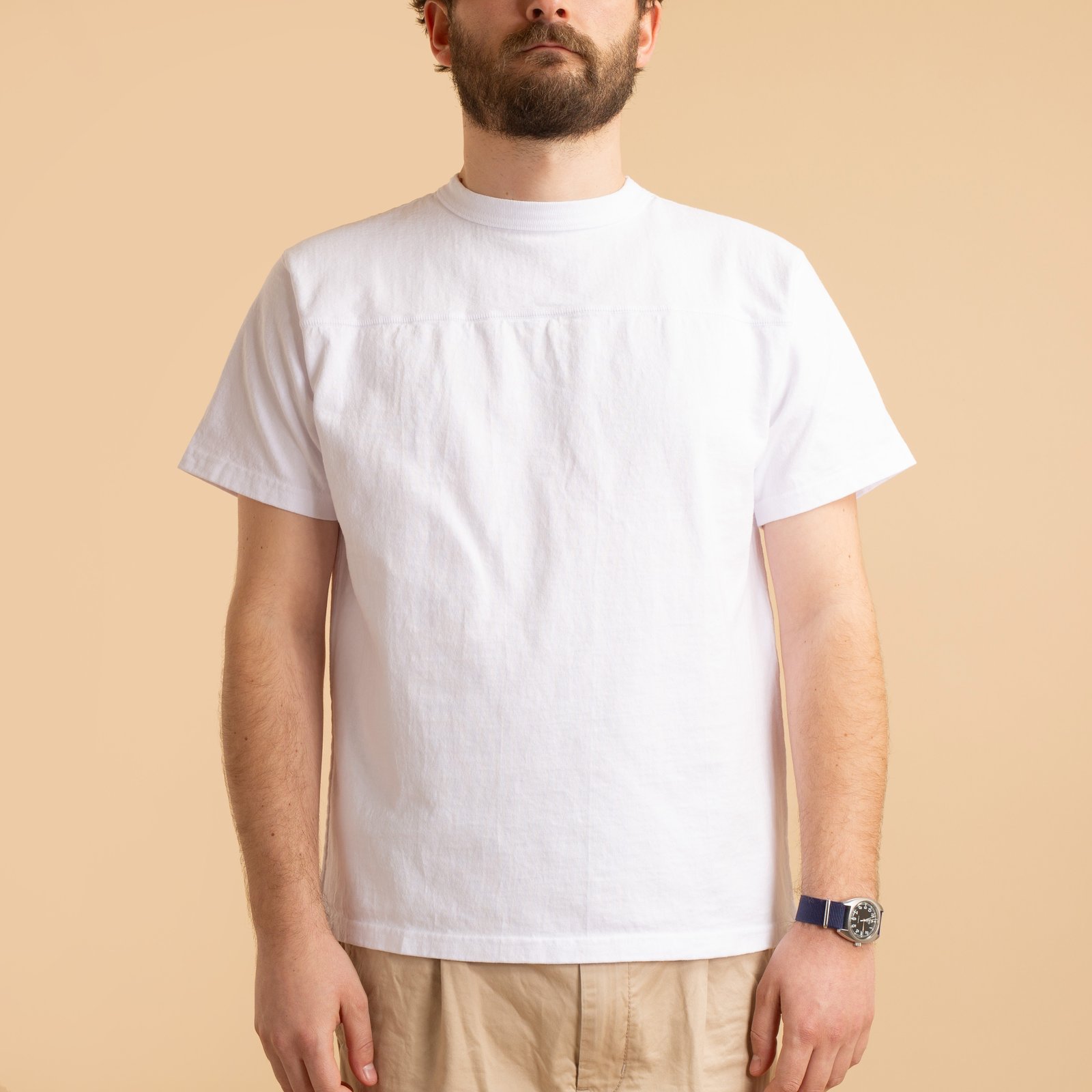 Heavy Jersey Football Tee White