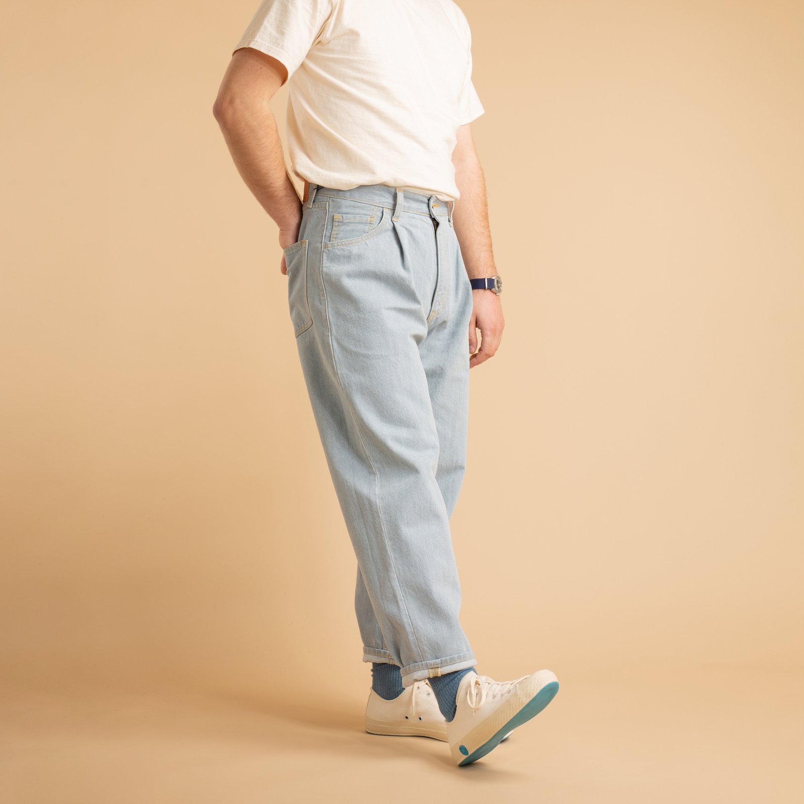 JAPAN BLUE / Faded 13oz Wide Tapered 5-Pocket Pants