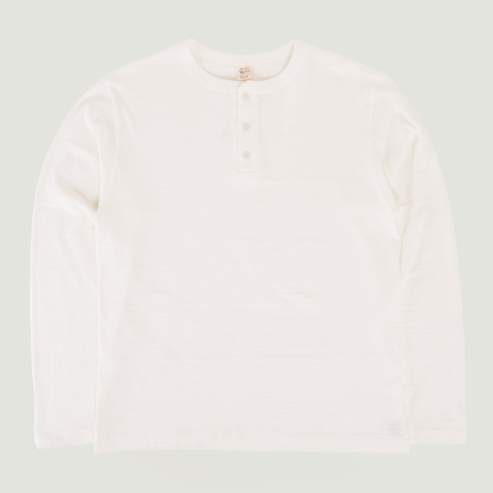 Lot 5907 Long Sleeve Henley Neck T-Shirt Off White
