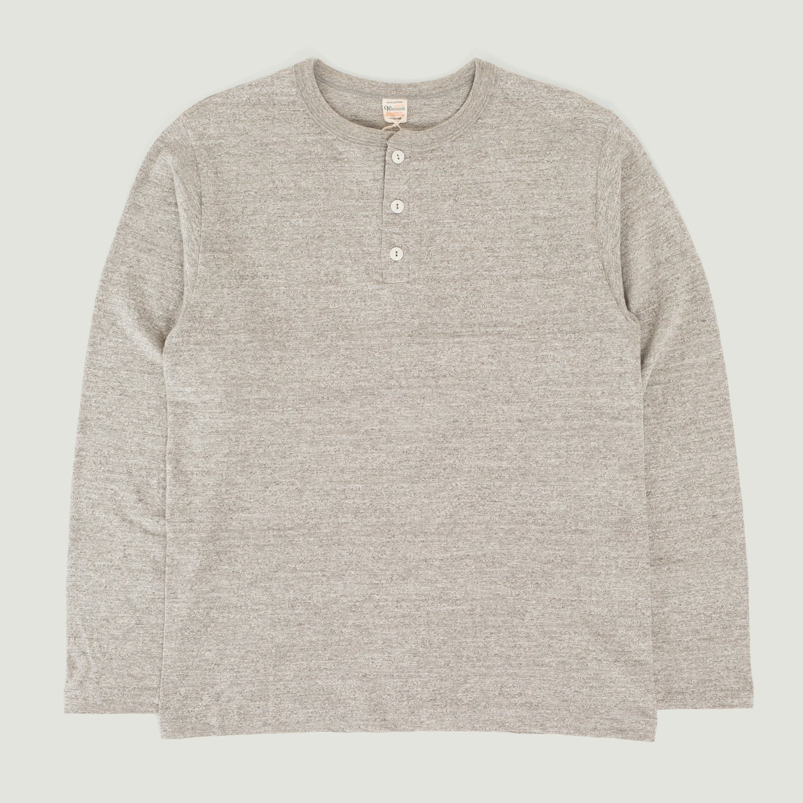 Lot 5907 Long Sleeve Henley Neck T-Shirt Heather Grey