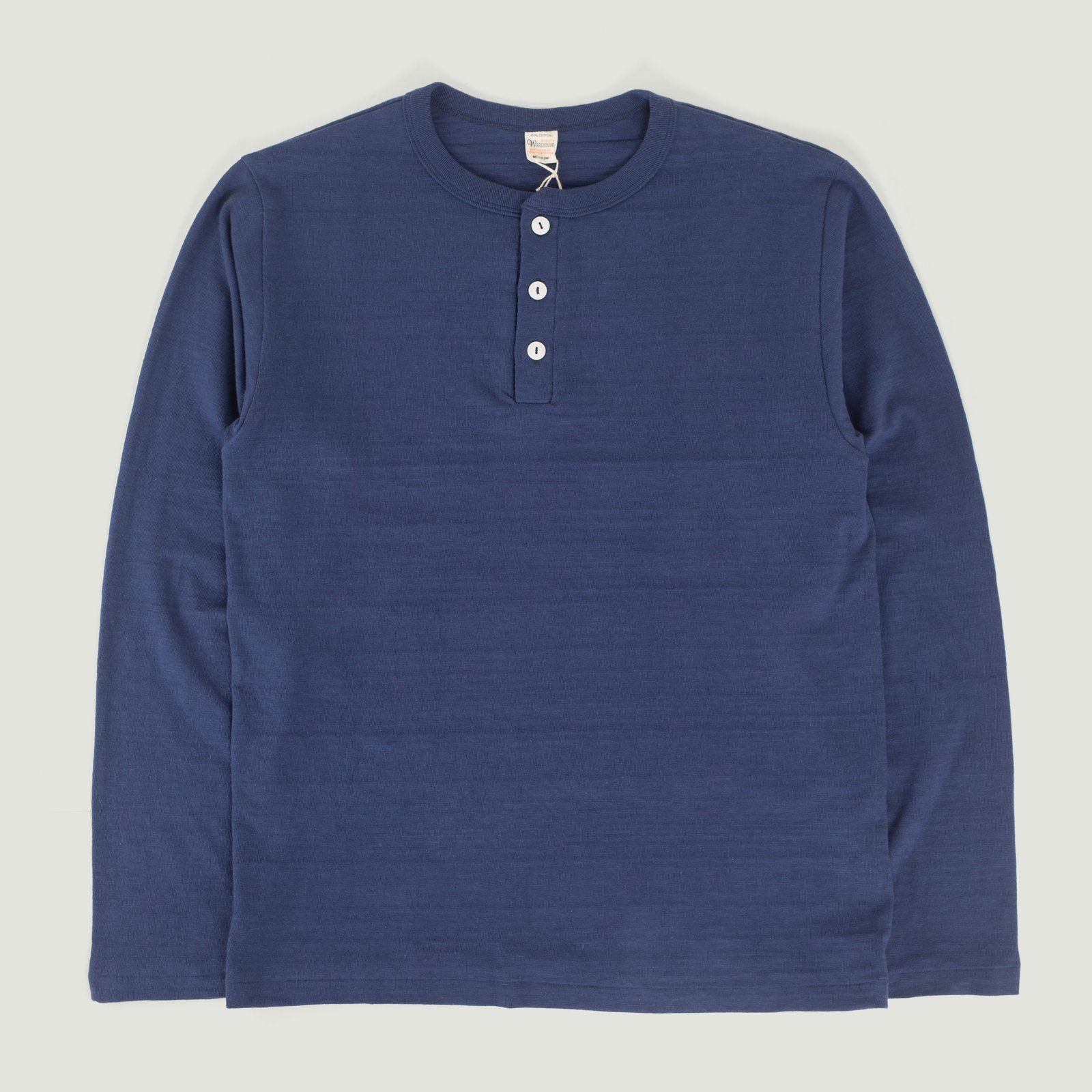 Lot 5907 Long Sleeve Henley Neck T-Shirt Navy