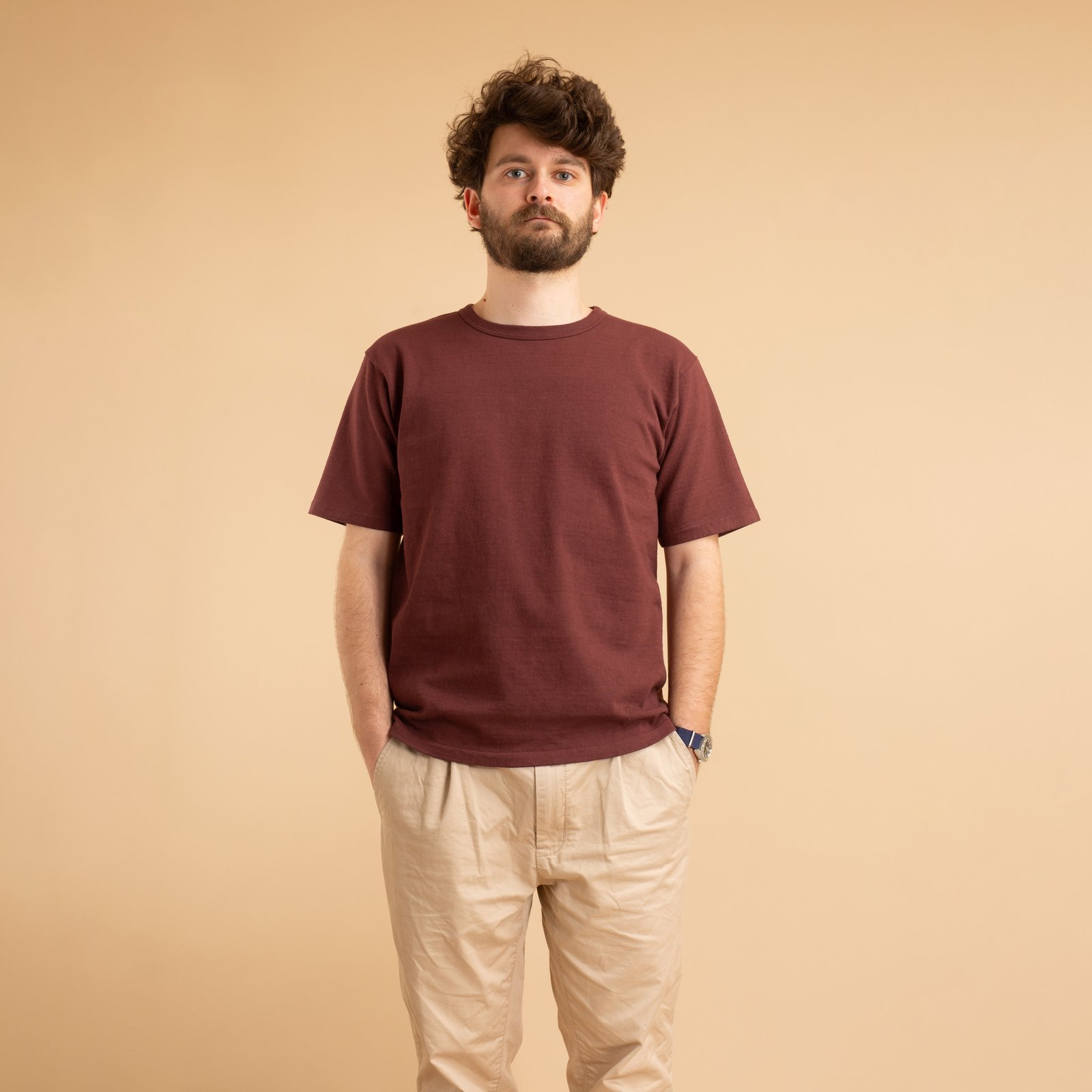 Heavyweight Short Sleeve Tee in Bordeaux