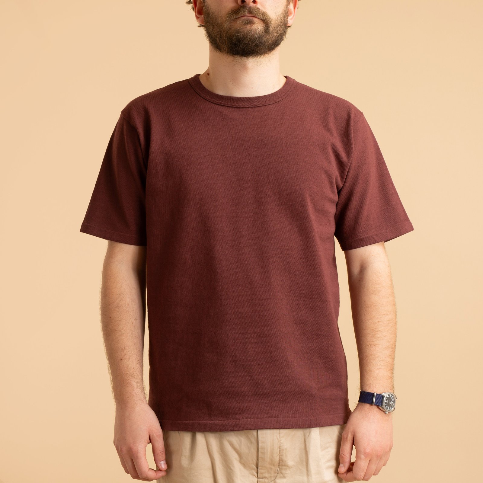 Heavyweight Short Sleeve Tee in Bordeaux