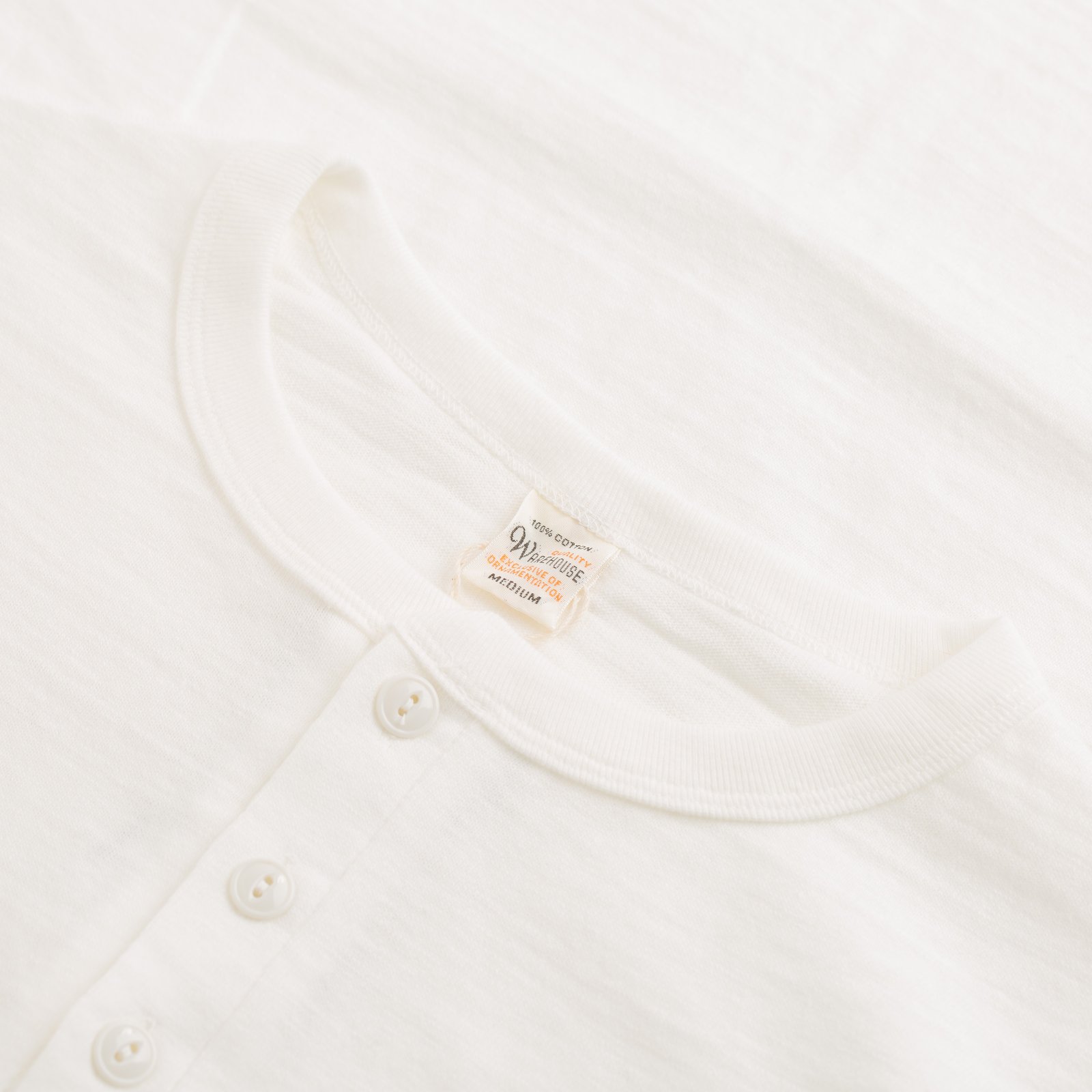 Lot 5907 Long Sleeve Henley Neck T-Shirt Off White