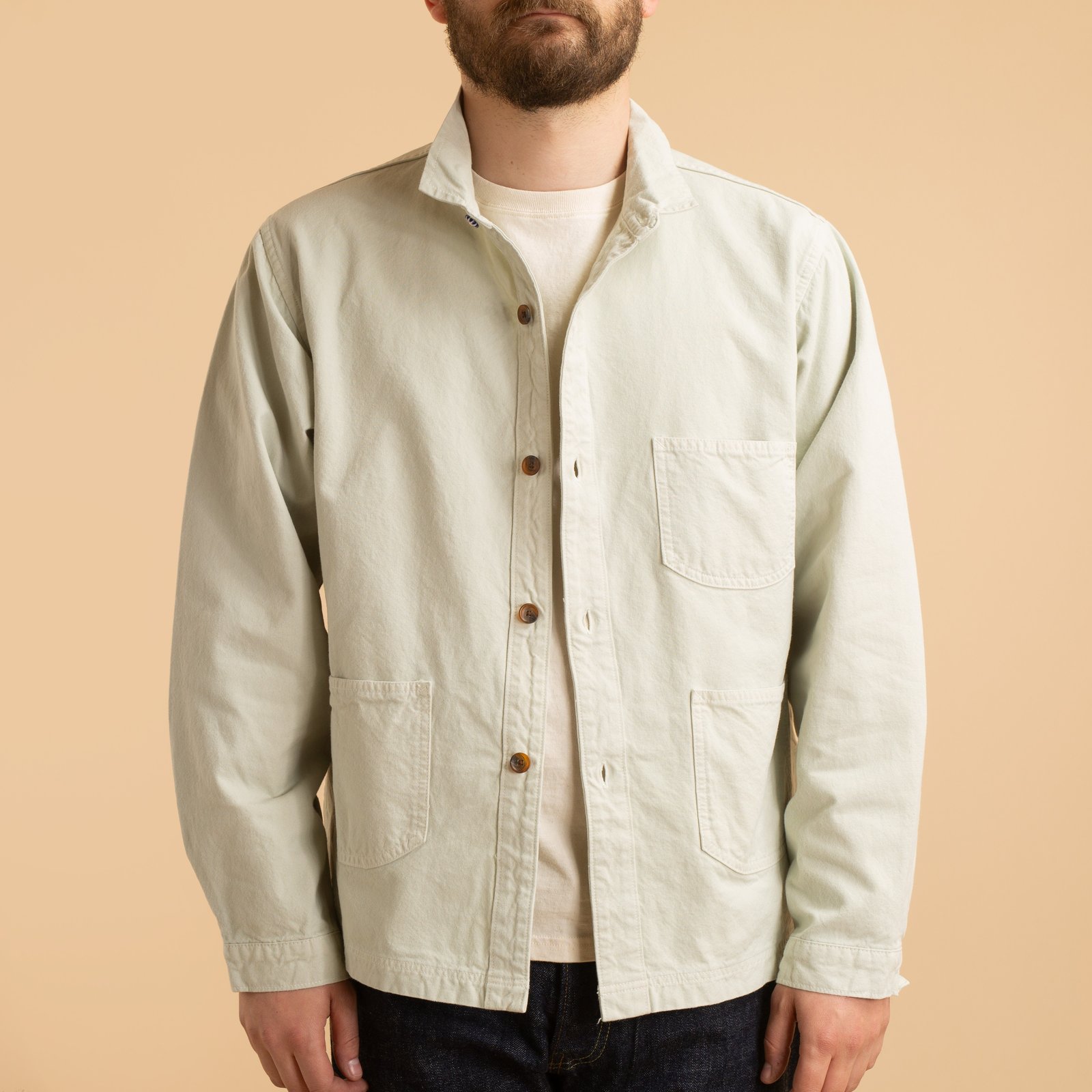 8oz Canvas Wing Collar Shirt Jacket Matcha