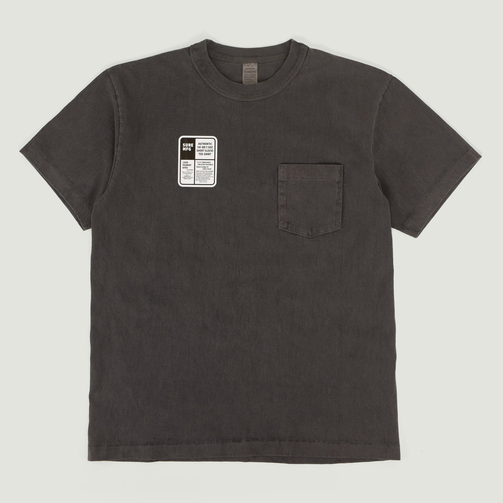 "SURE MFG" 7.5oz Pocket Short Sleeve Tee Black