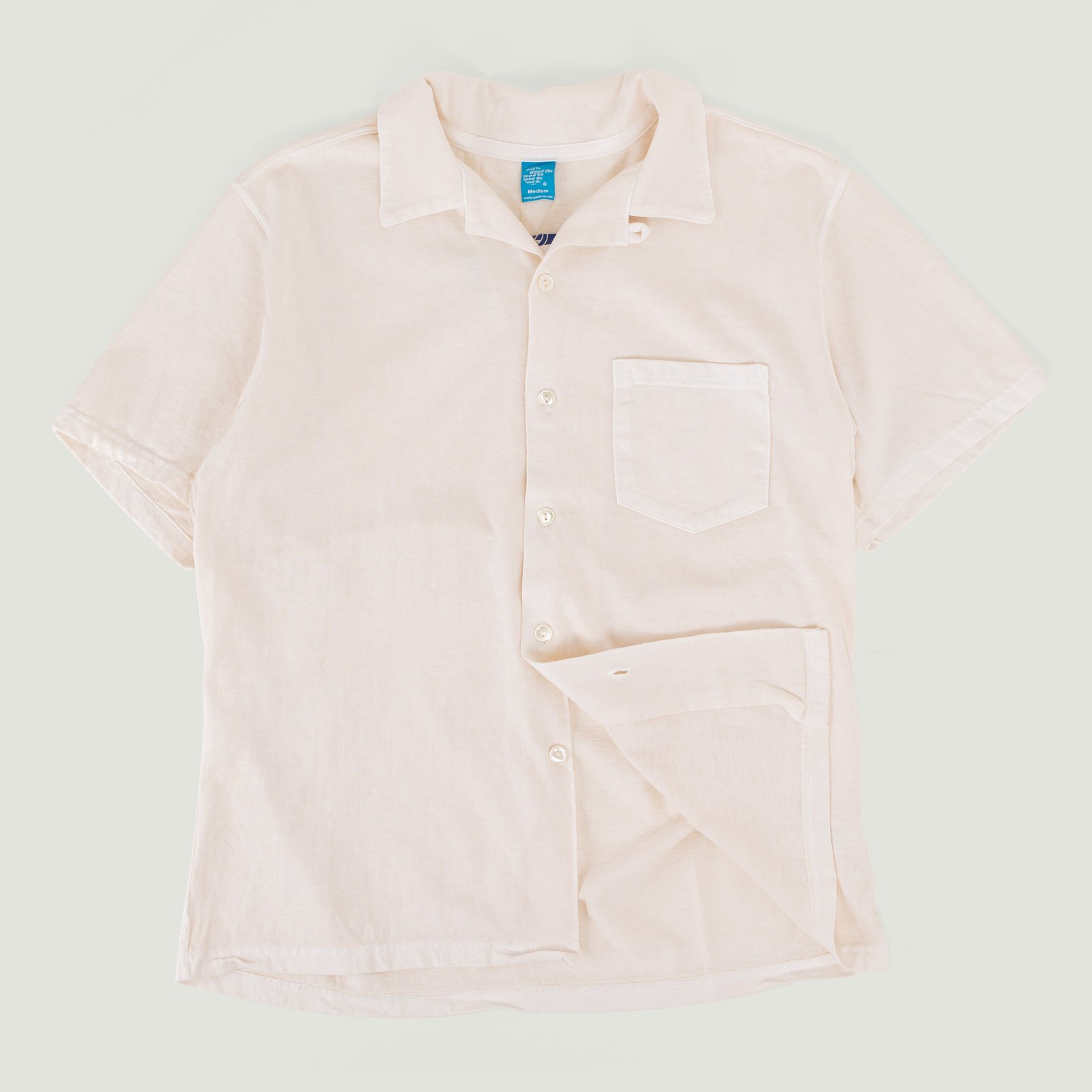 Short Sleeve Open Tee Shirts in Natural Color