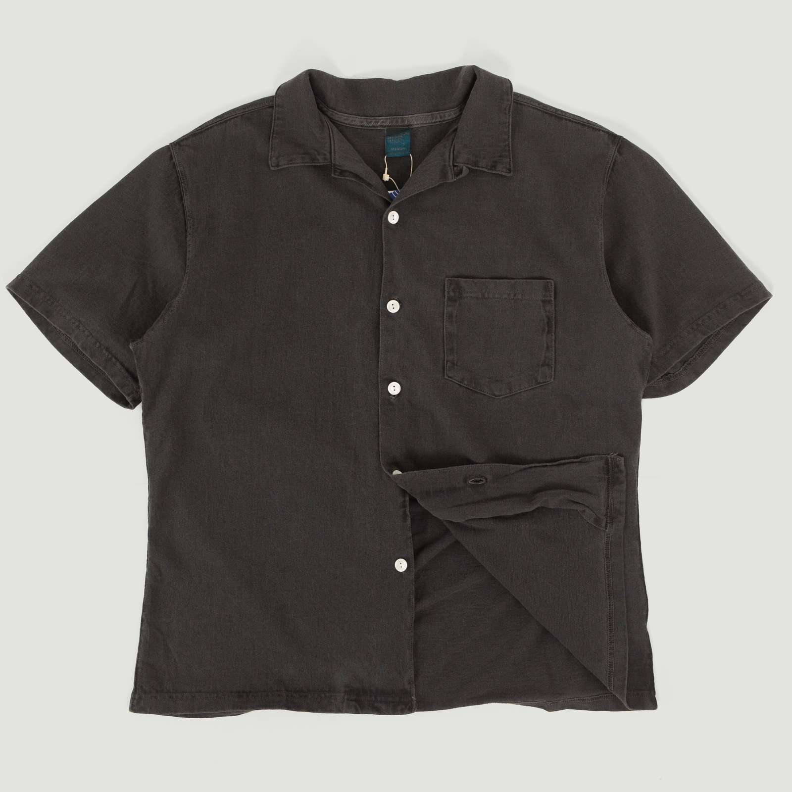 Short Sleeve Open Tee Shirts in Pitch Black