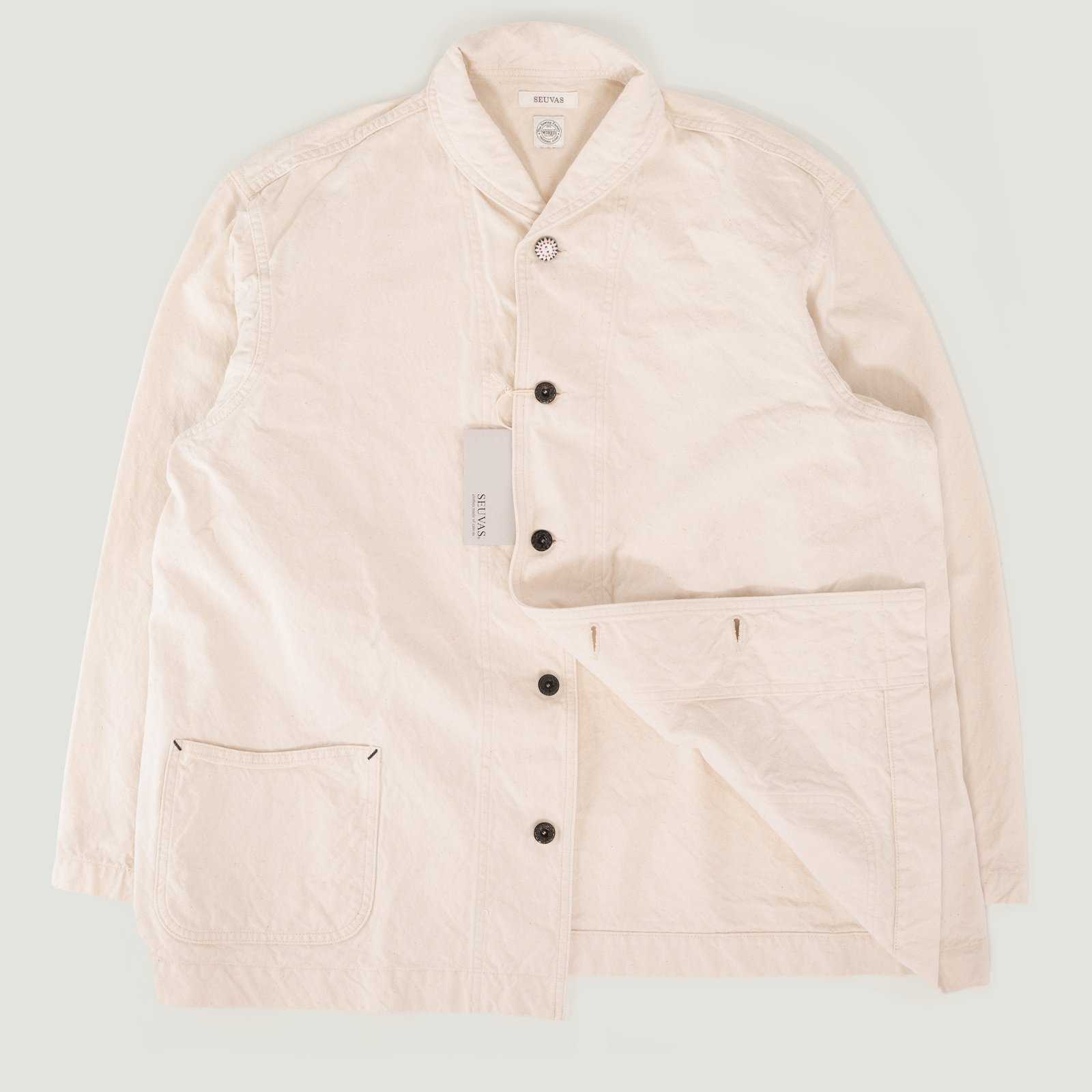 10oz Canvas Shawl Collar Jacket Natural