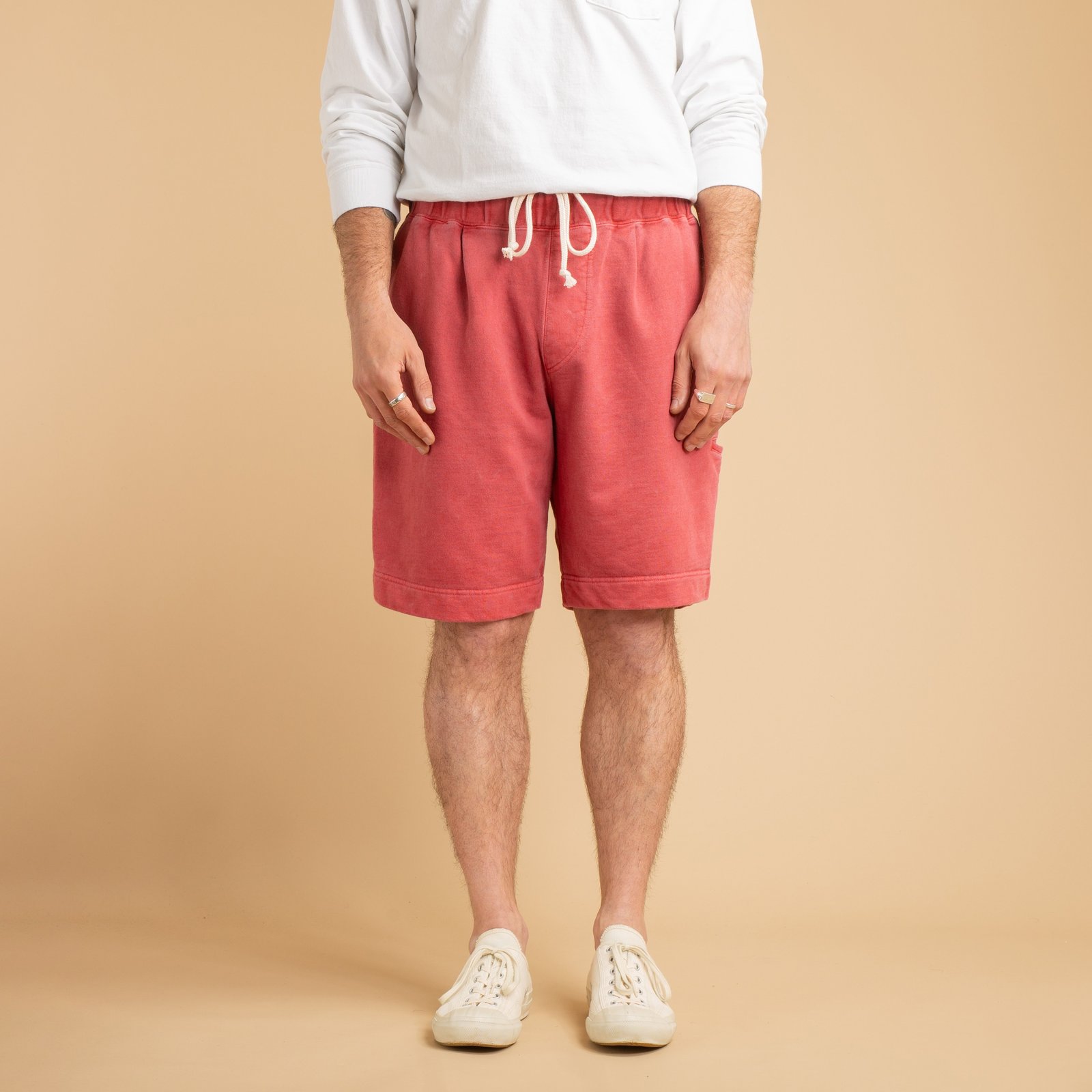 Light Terry Shorts in Faded Red