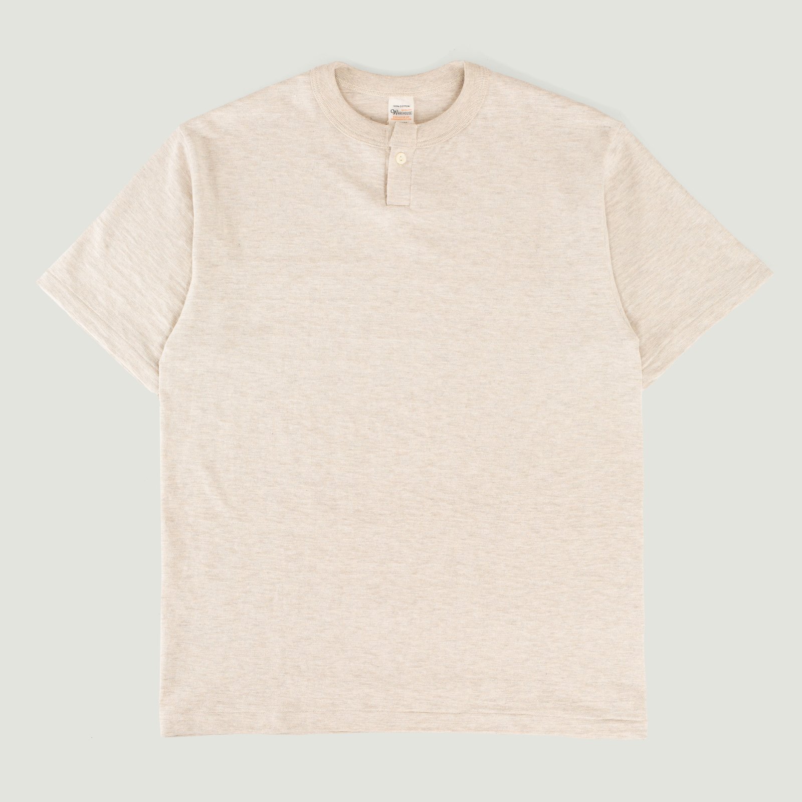 Lot 4082 One-Button Henley Neck T-Shirt Oatmeal