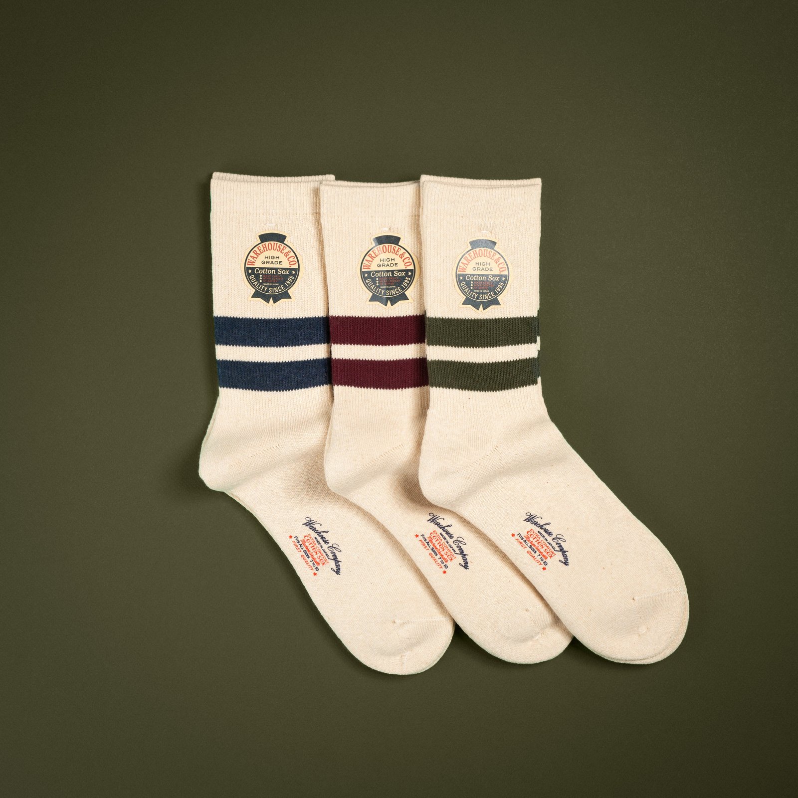 Lot 5234 Pile Socks Green Line