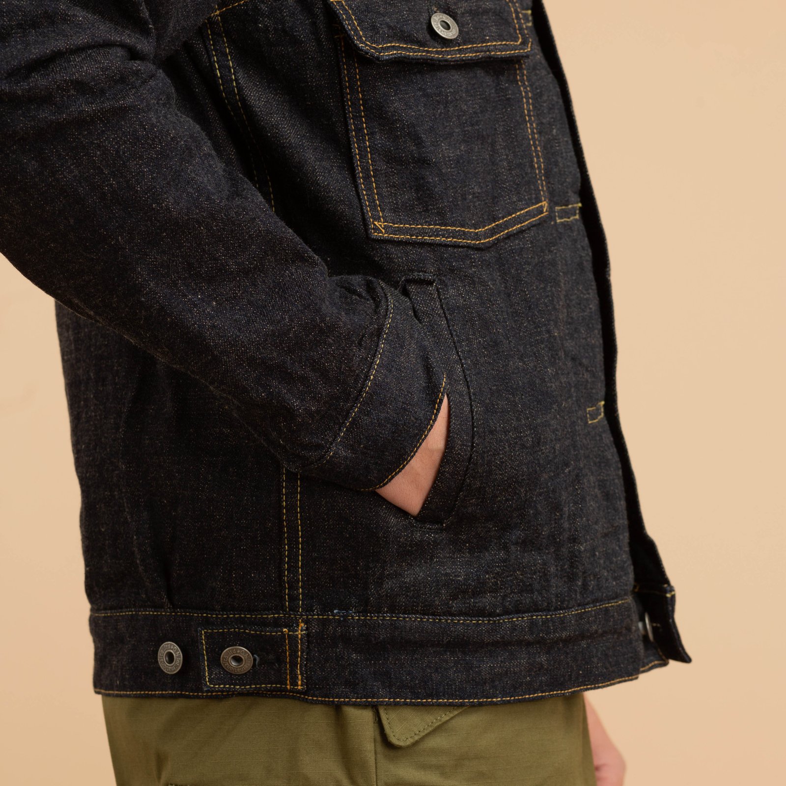 02516P-14KBE 14oz Indigo x Beige Type II Jacket