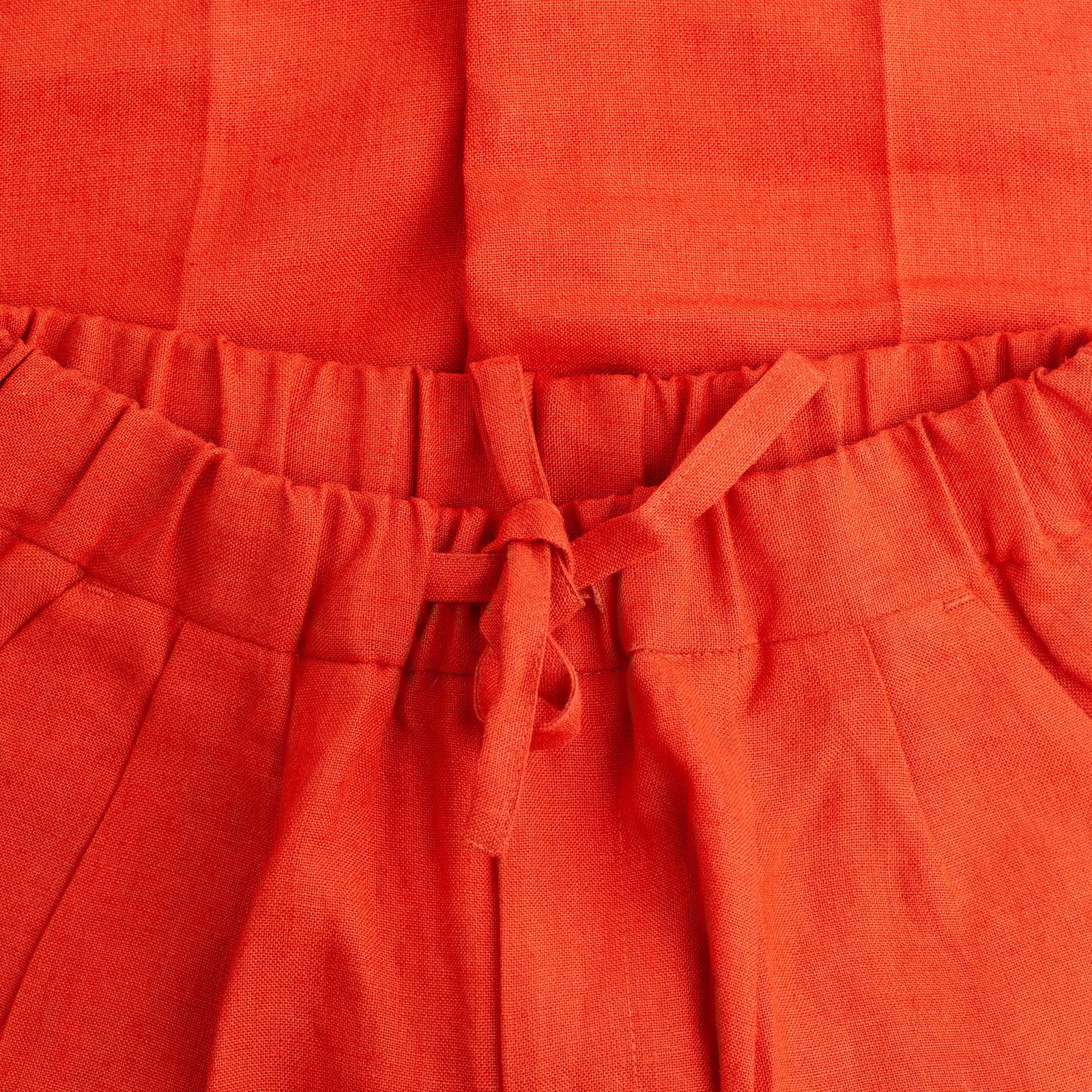T005 Linen Drawstring Trousers Orange