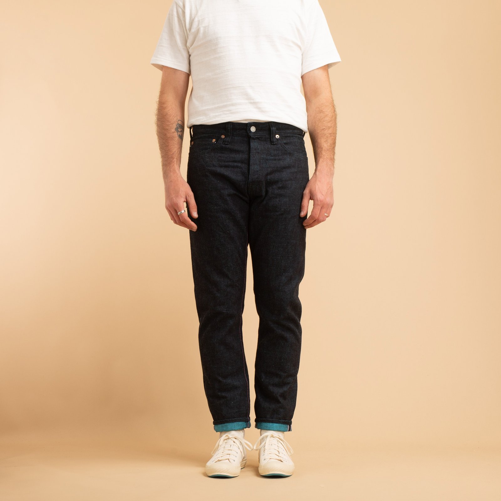 0405-IM High Tapered 15,7oz Indigo x Mint Denim