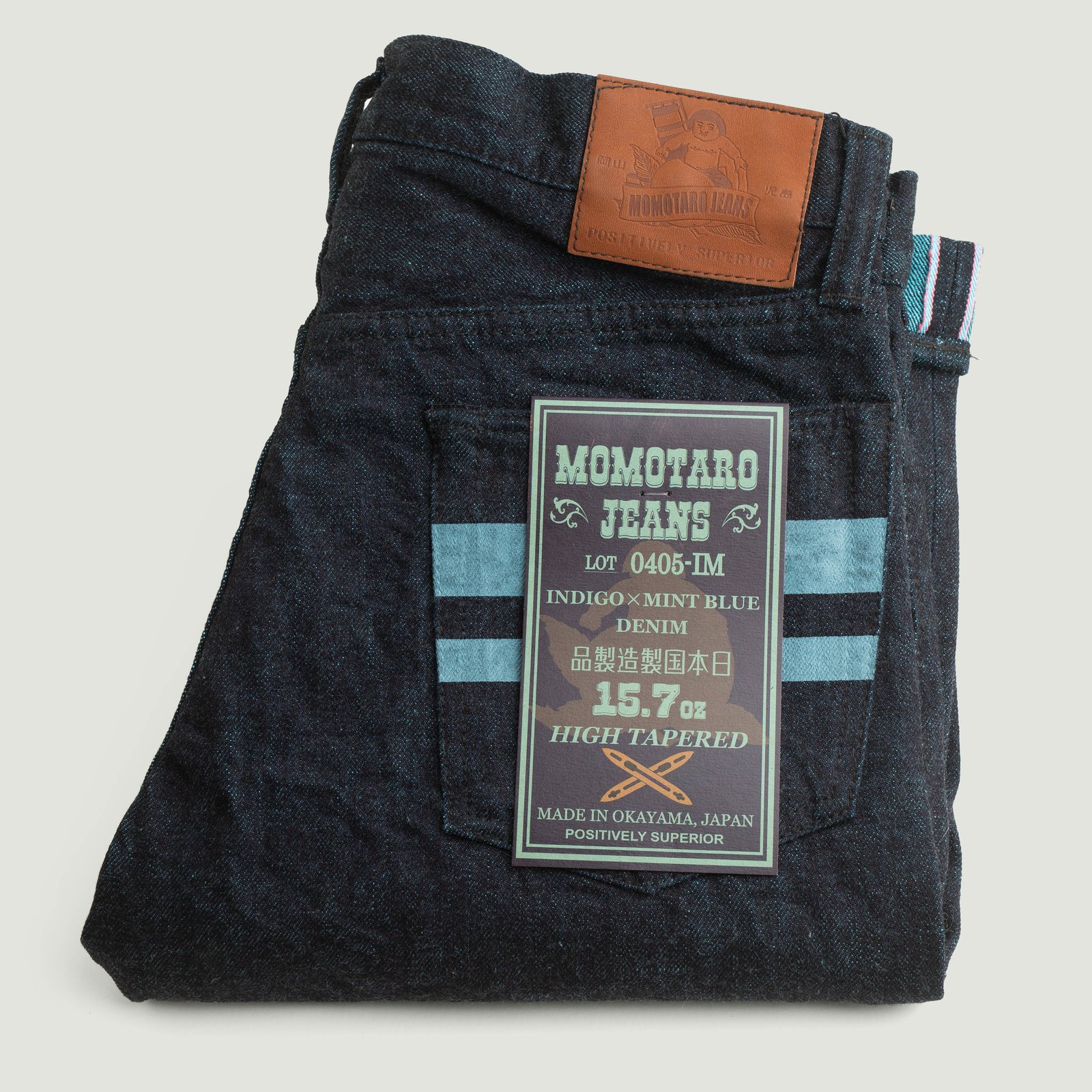 0405-IM High Tapered 15,7oz Indigo x Mint Denim