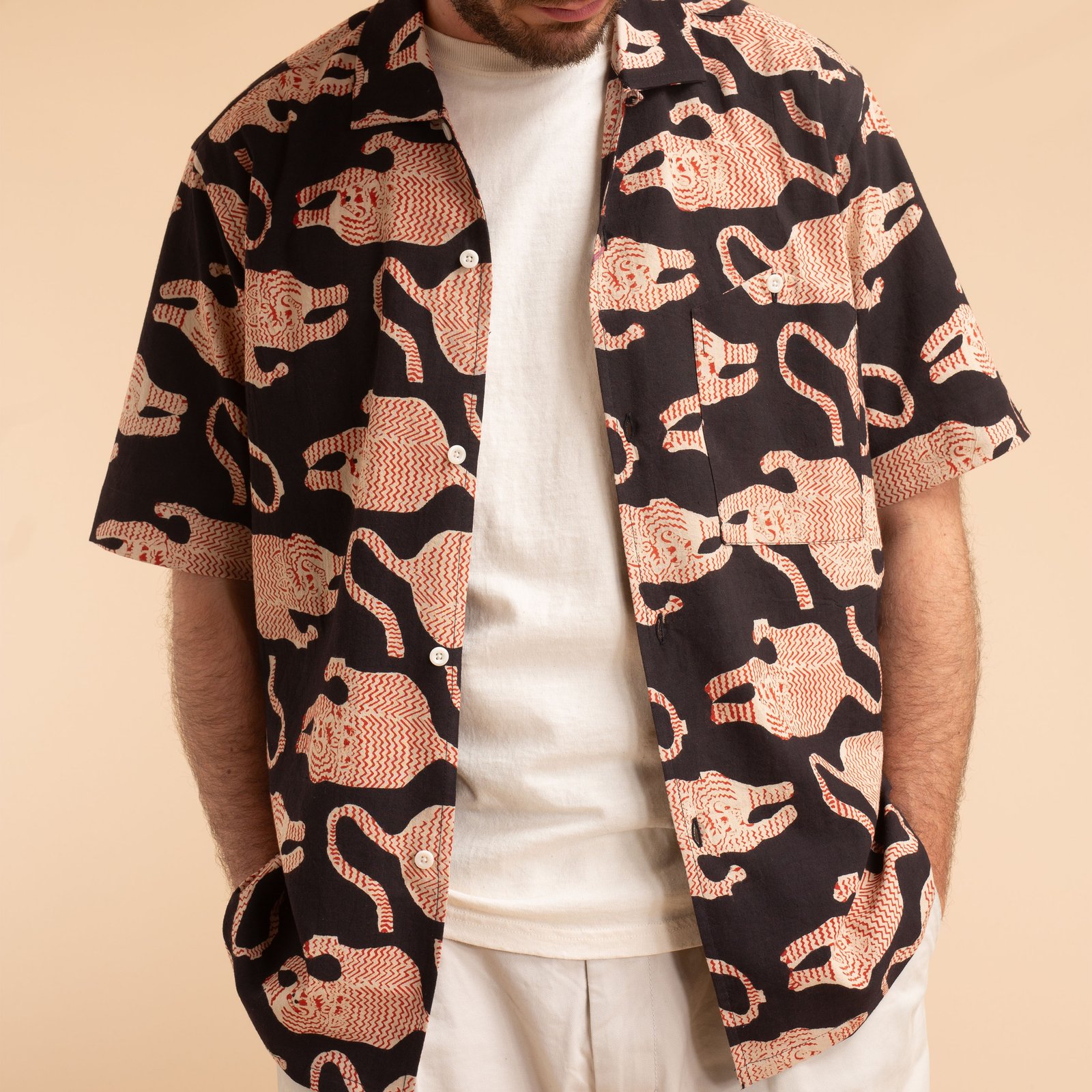 KARDO x FLANEURS / S/S Shirt BP69 Black/Red