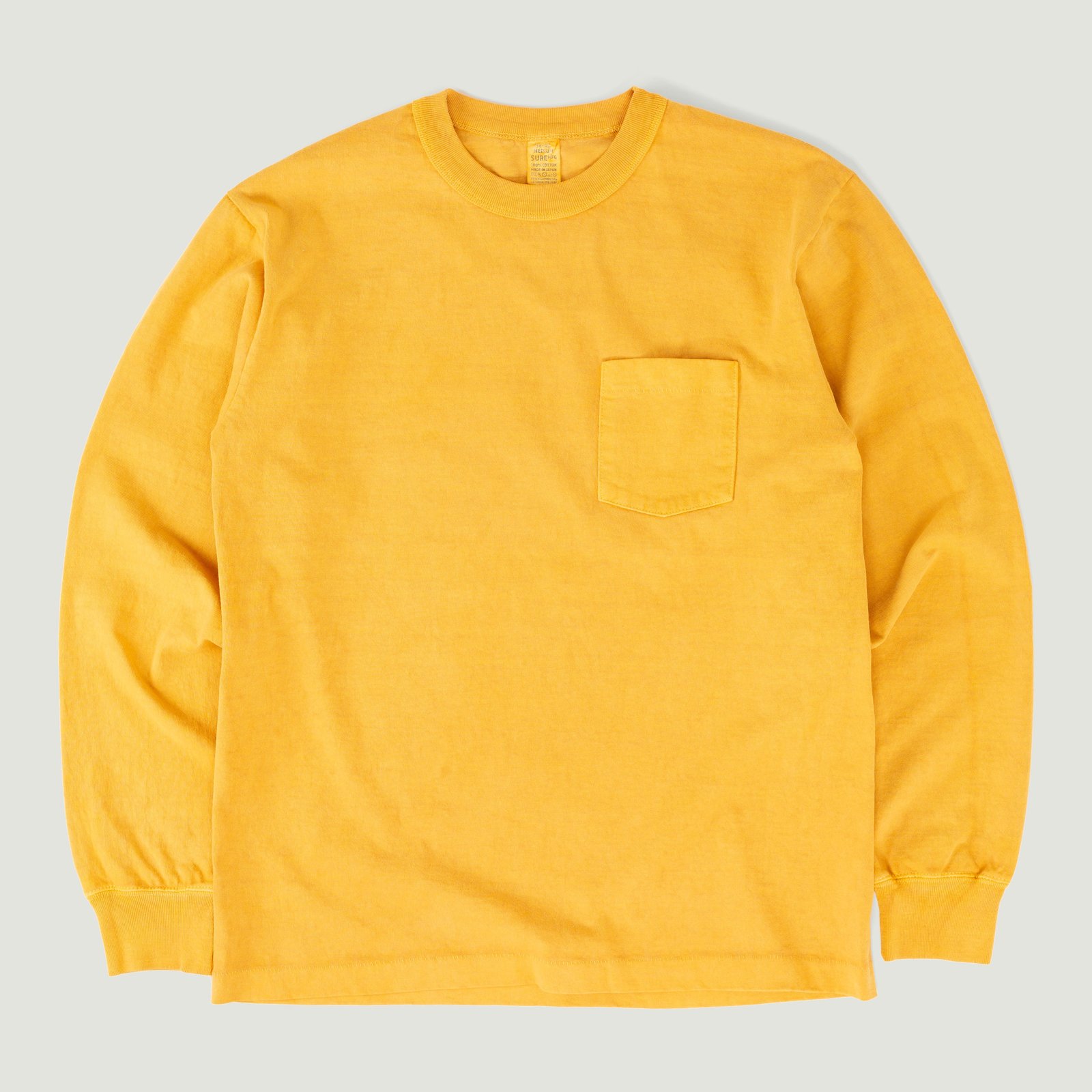 "SURE MFG" 7,5oz Pocket L/S Tee Mustard