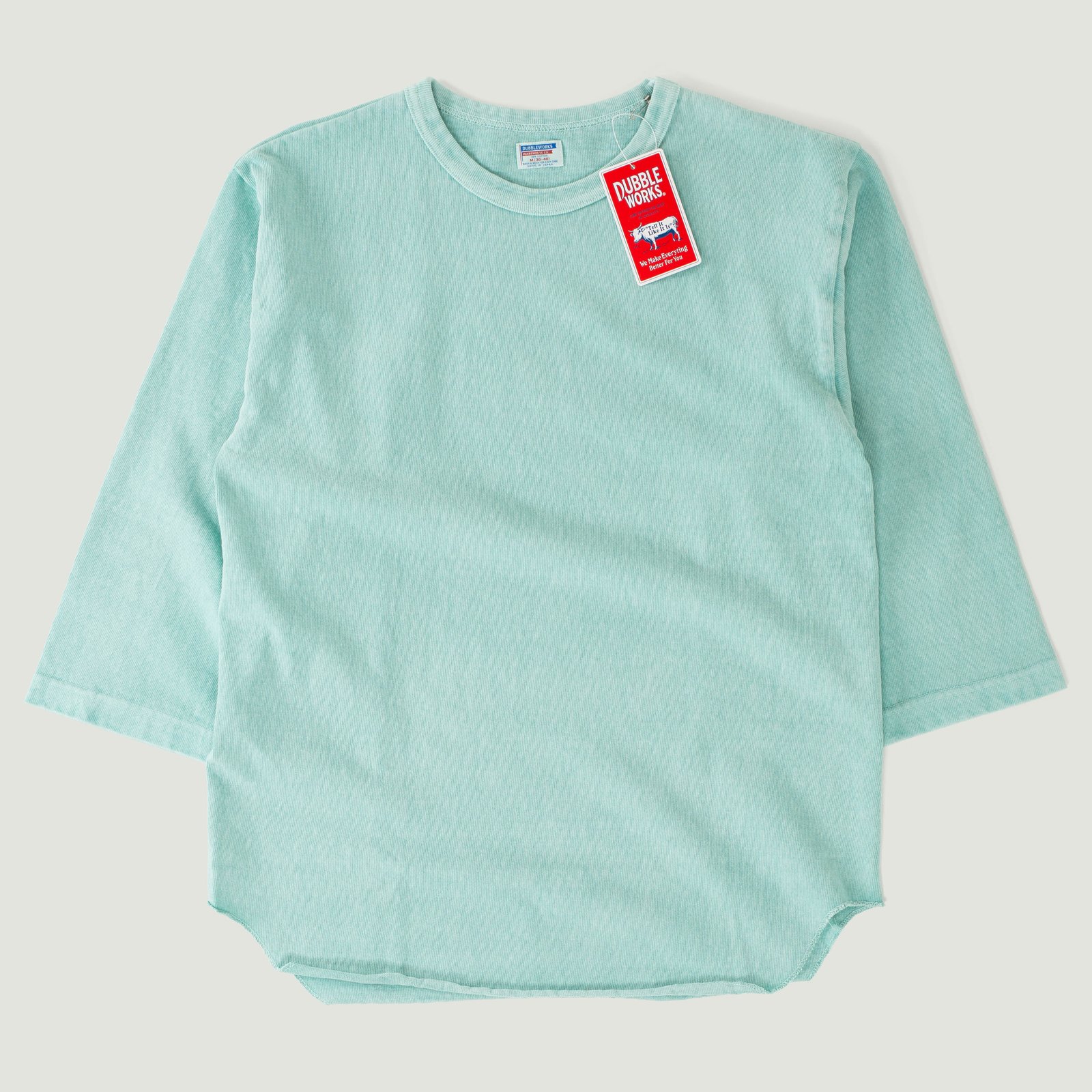 Heavyweight Baseball Tee Pigment Dye Turquoise