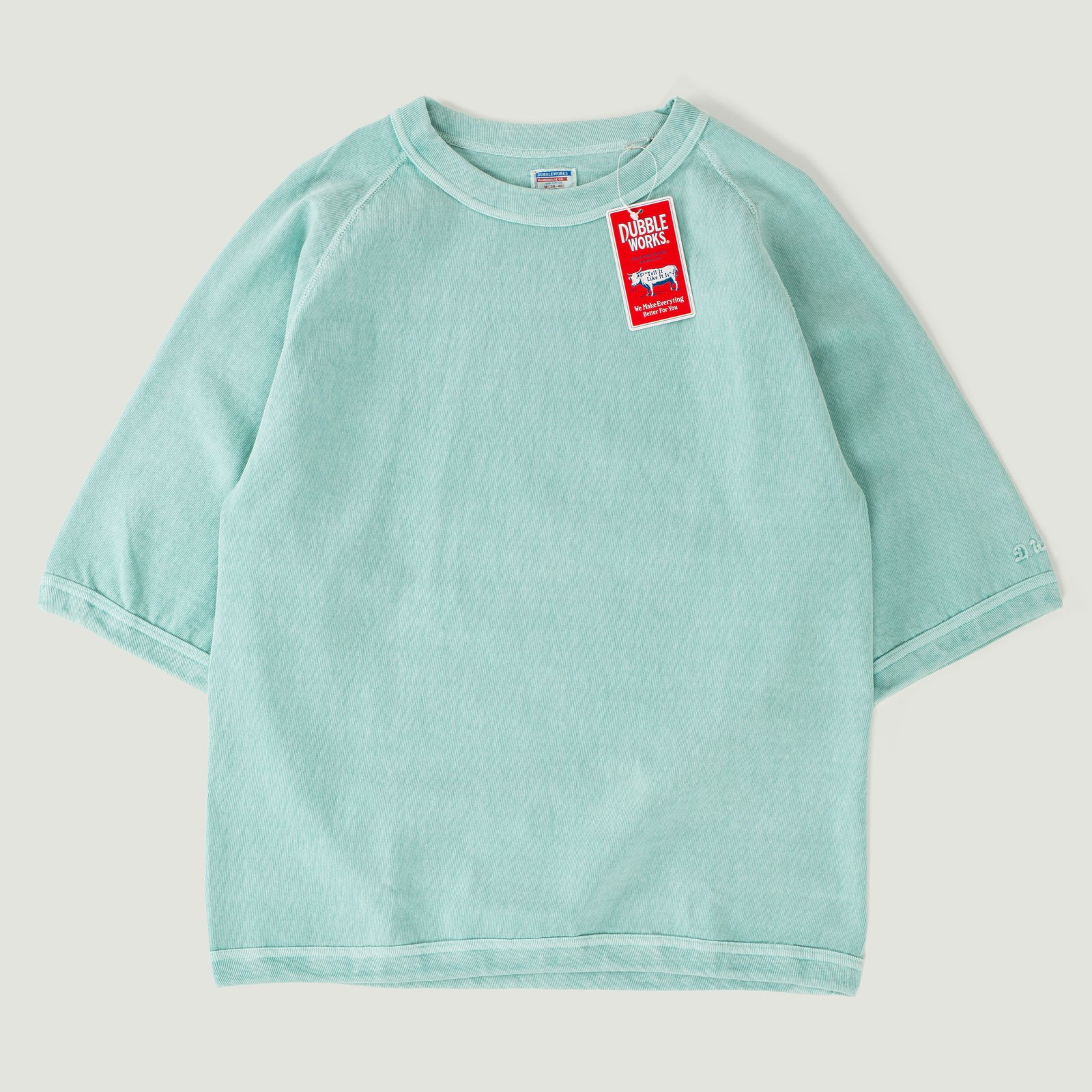 Heavy Weight Raglan Sleeve Tee Pigment Dye Turquoise